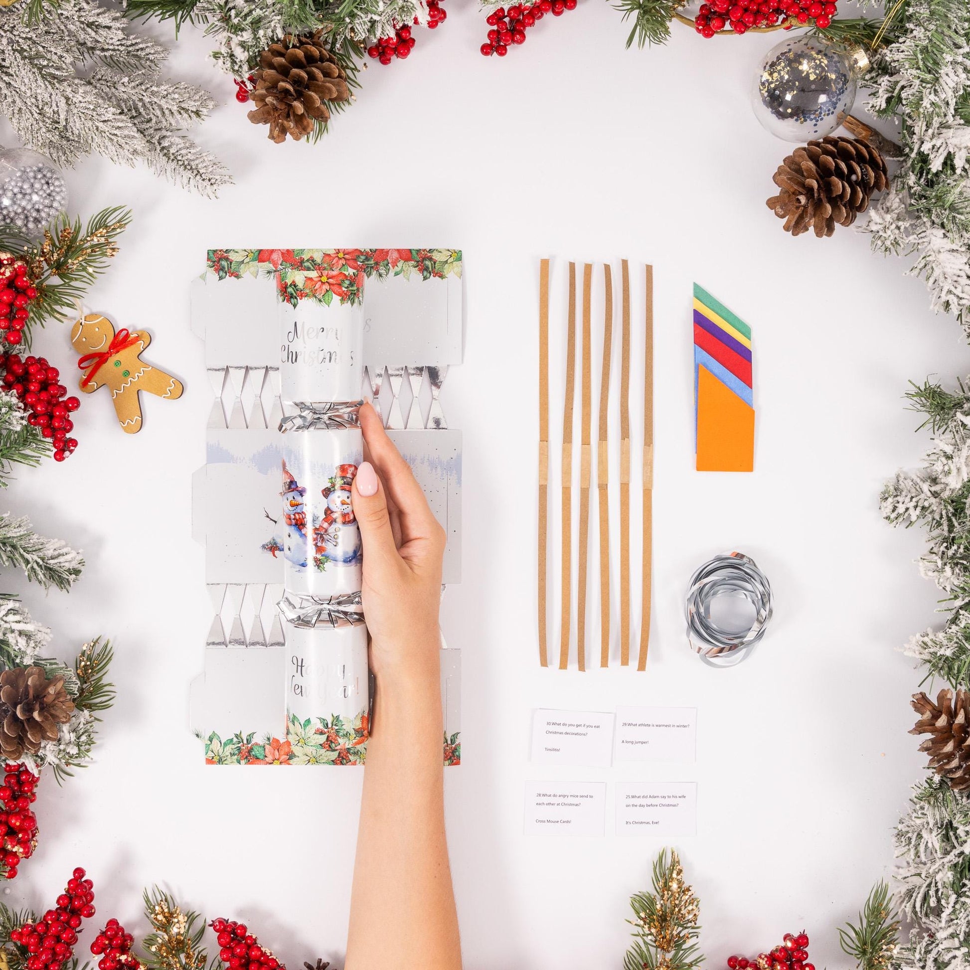 Christmas Cracker Make Fill Your Own kit Makes 6 Crackers Hats Joke Snowmen Etsy