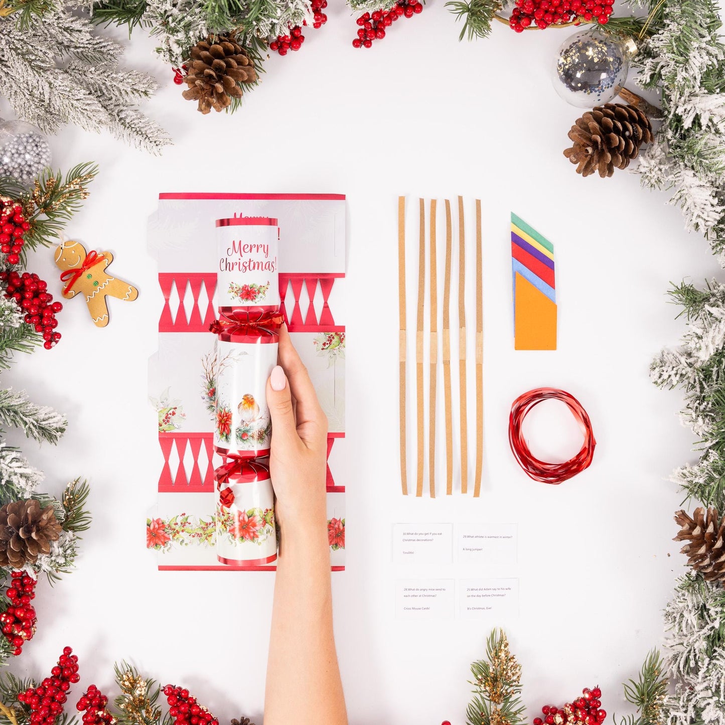 Christmas Cracker Make Fill Your Own kit Makes 6 Crackers Hats Joke Robin Etsy