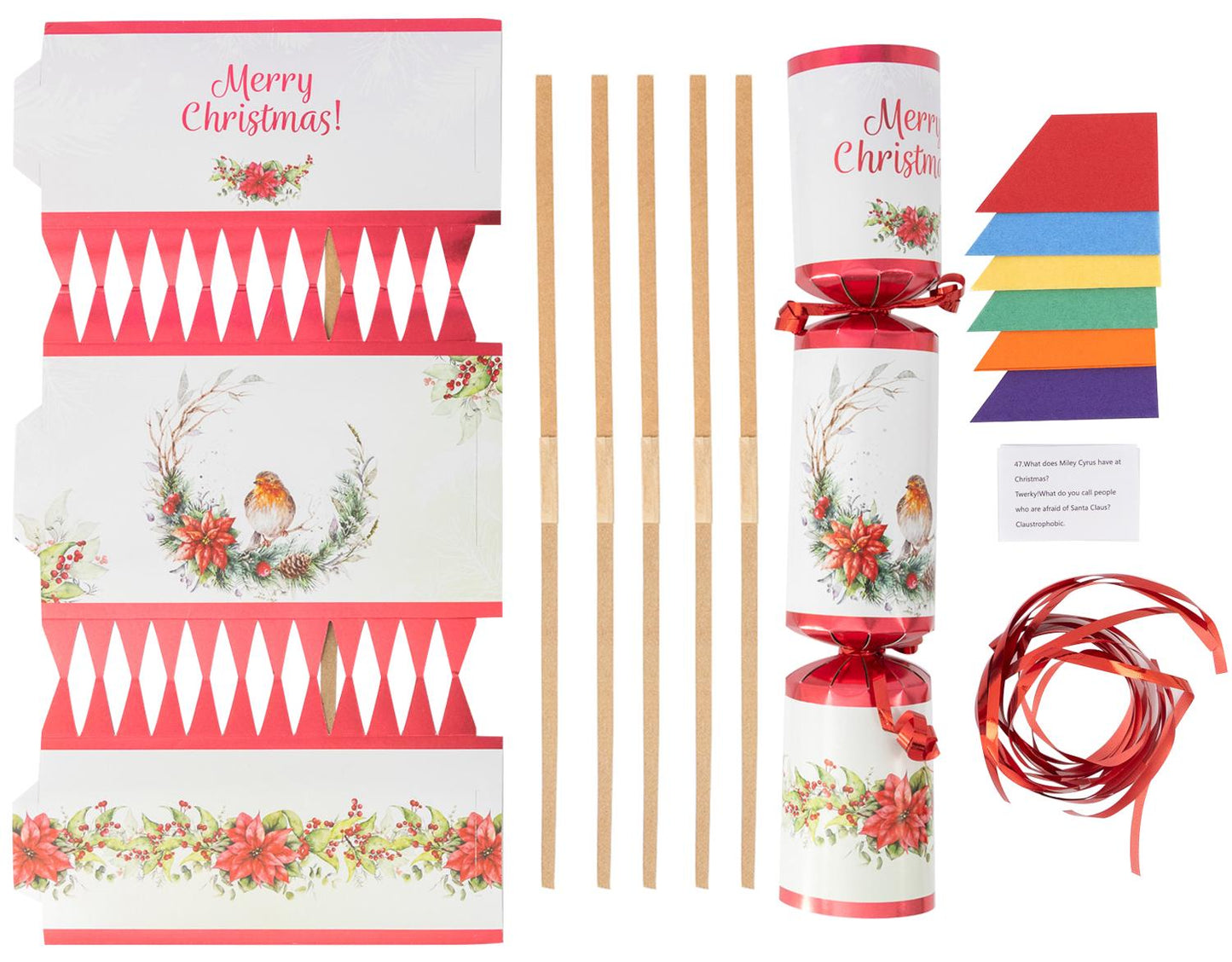 Christmas Cracker Make Fill Your Own kit Makes 6 Crackers Hats Joke Robin Etsy