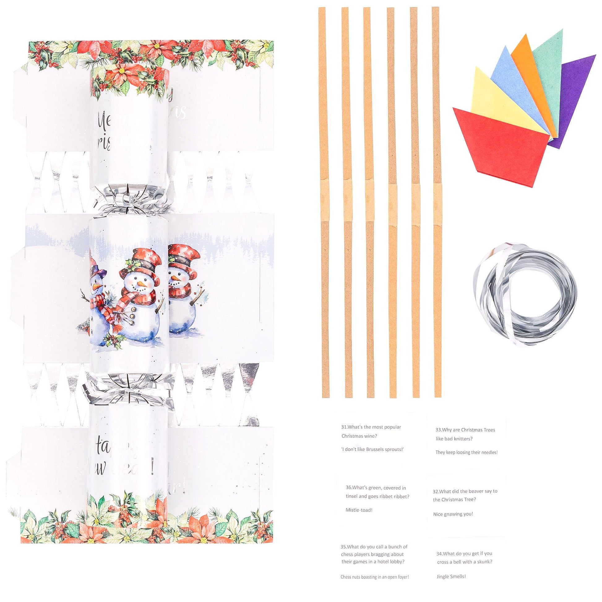 Christmas Cracker Make Fill Your Own kit Makes 6 Crackers Hats Joke Snowmen Etsy