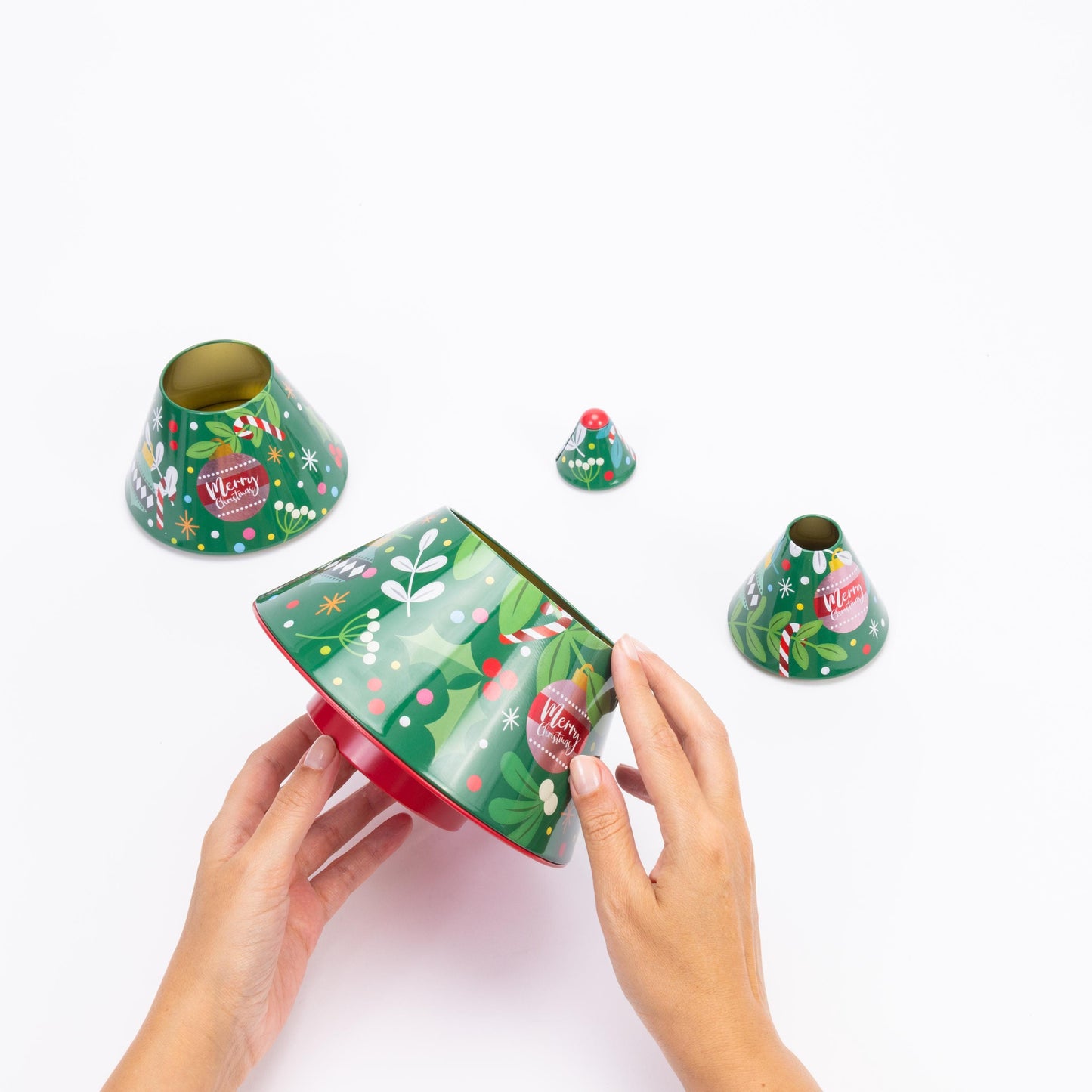 Christmas Tin Jars Storage Tin Container Canisters Cookie Biscuit Tree Shape Etsy