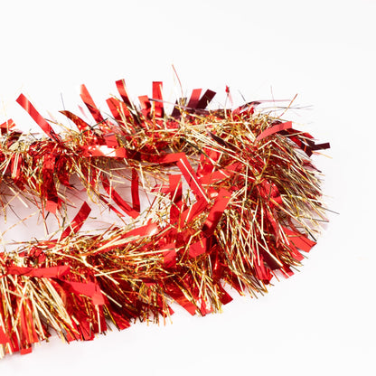 Chunky Christmas Tinsel Garland – Red & Gold – 6 x 2m (12m) – image 5