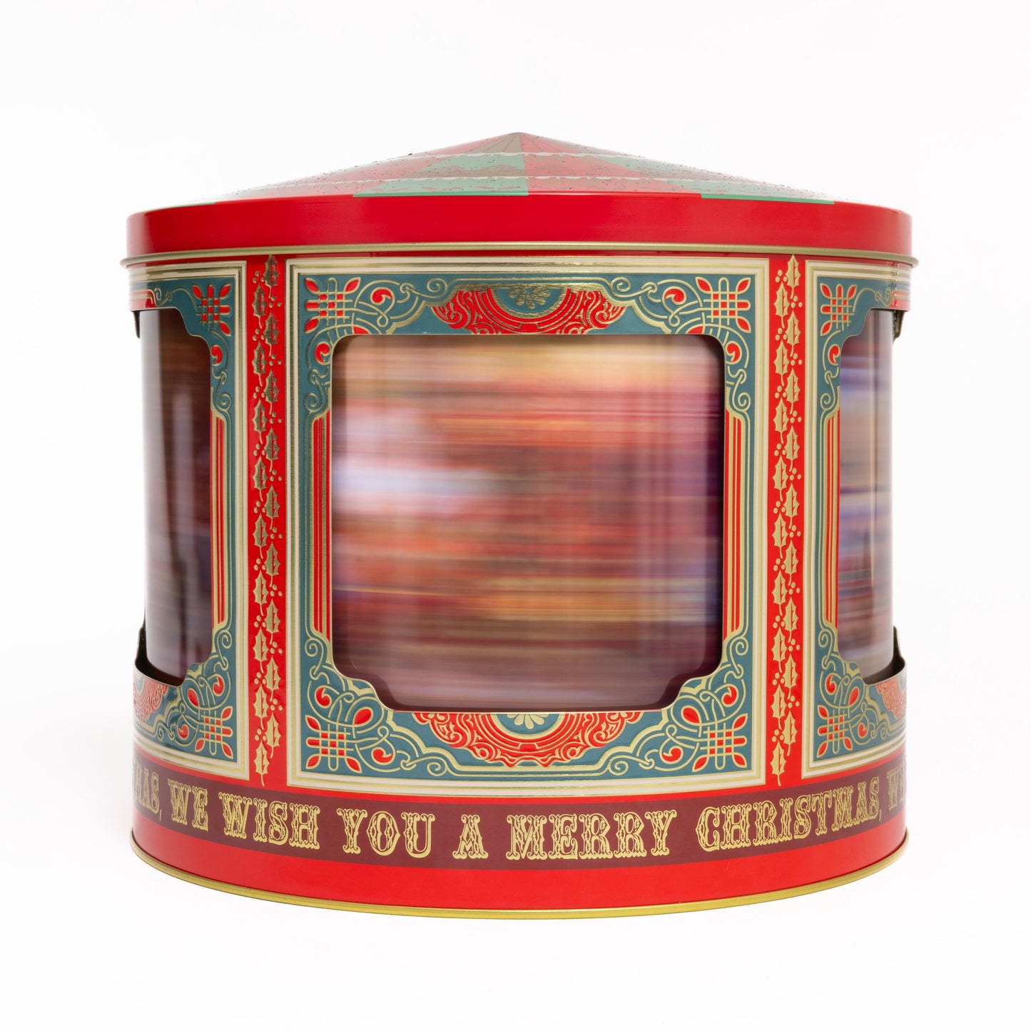 Musical Christmas Tin Jars Storage Tin Container Cookie Biscuit Carousel Etsy