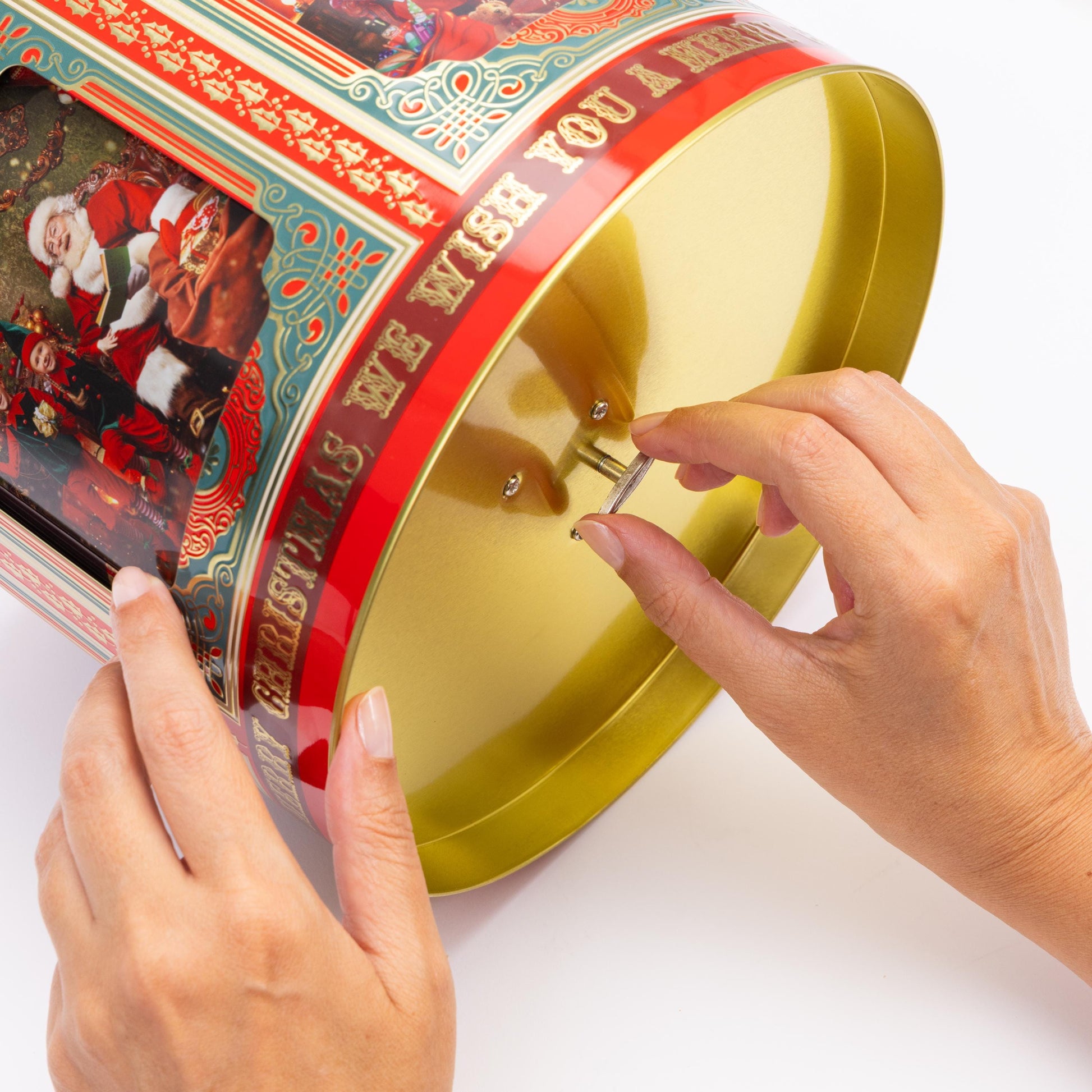 Musical Christmas Tin Jars Storage Tin Container Cookie Biscuit Carousel Etsy