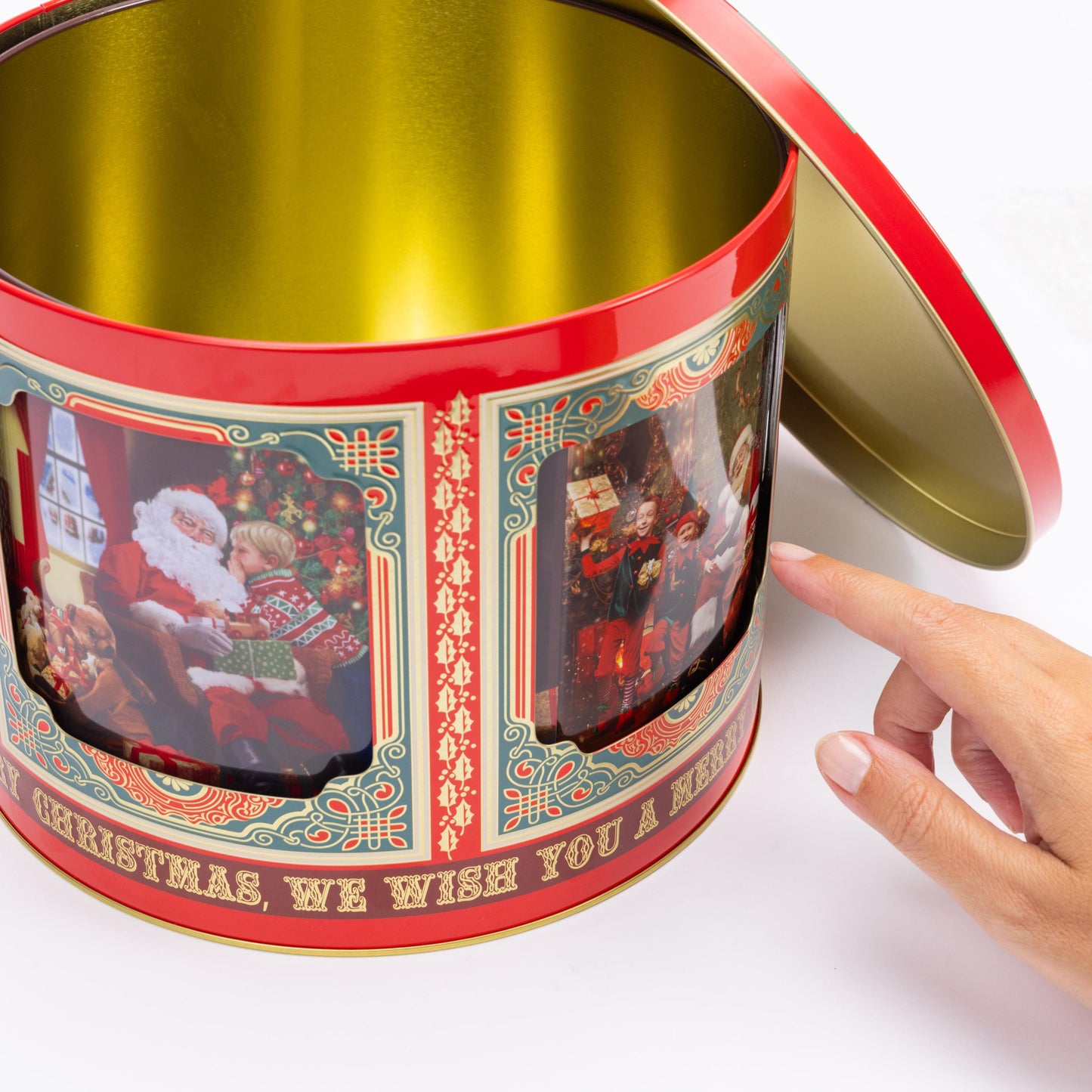 Musical Christmas Tin Jars Storage Tin Container Cookie Biscuit Carousel Etsy