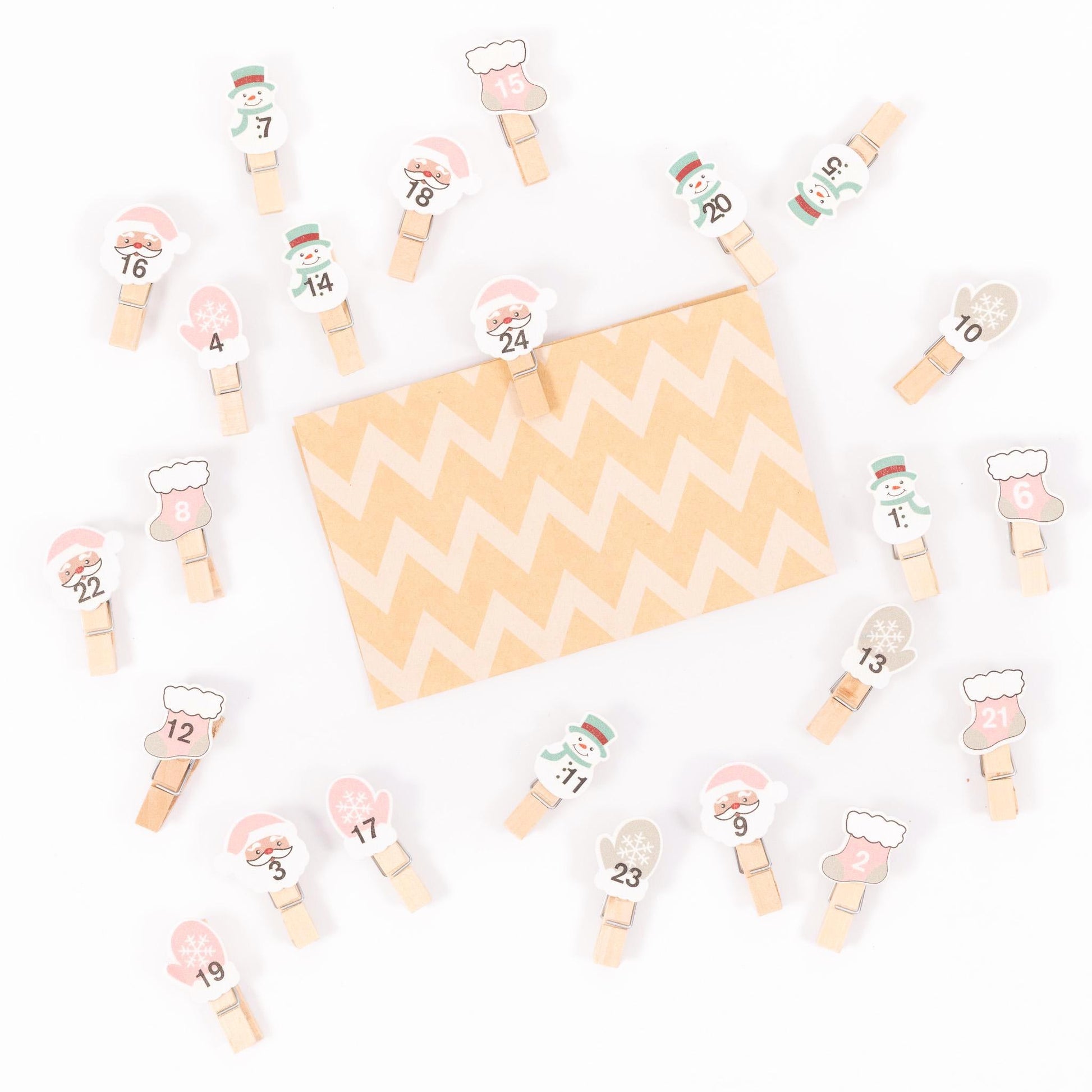 24 Advent Calendar Pegs Numbered Make Your Own Calendar Etsy