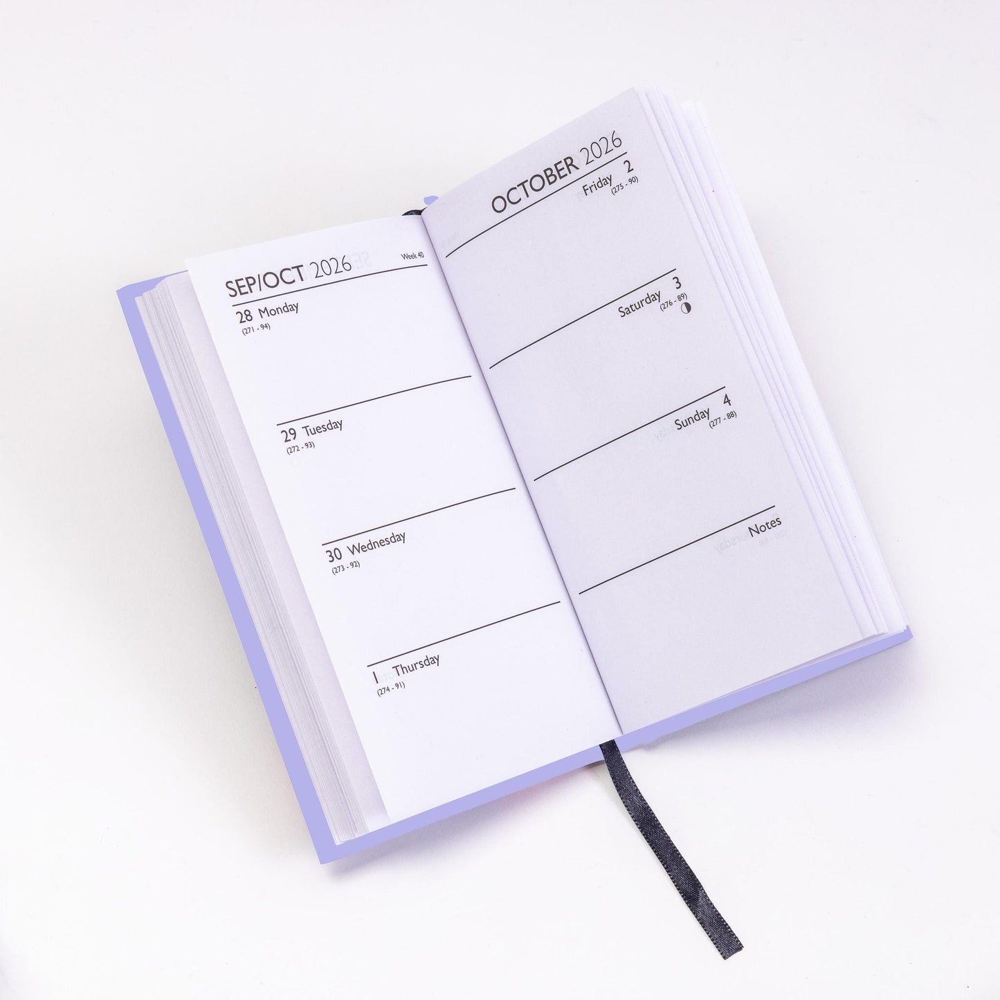 2026  Diary Slim Size Week to View Diaries Full Year Journal Calendar Planner