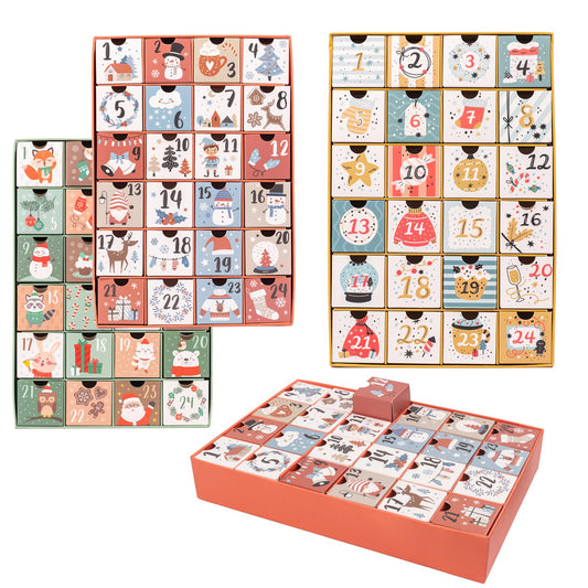 Fill your Own Advent Calendar 1-24 Draws Christmas Countdown