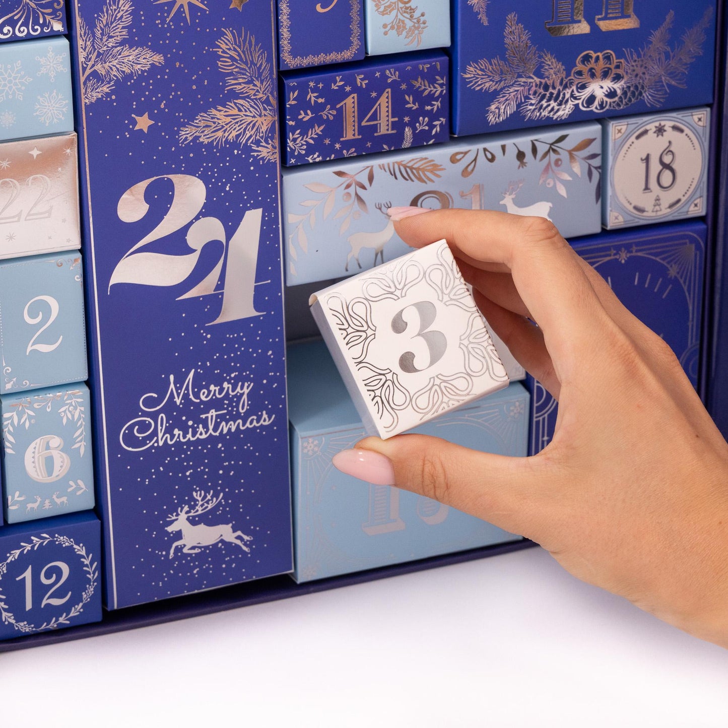 Luxury Christmas Advent Calendar Fill your Own 1-24 Day Boxes Countdown Ribbon