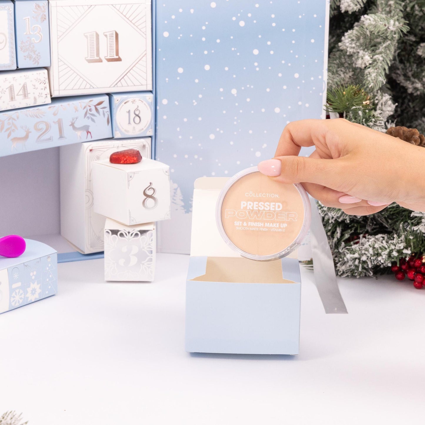 Christmas Advent Calendar Fill your Own 1-24 Day Boxes Luxury Countdown Blue