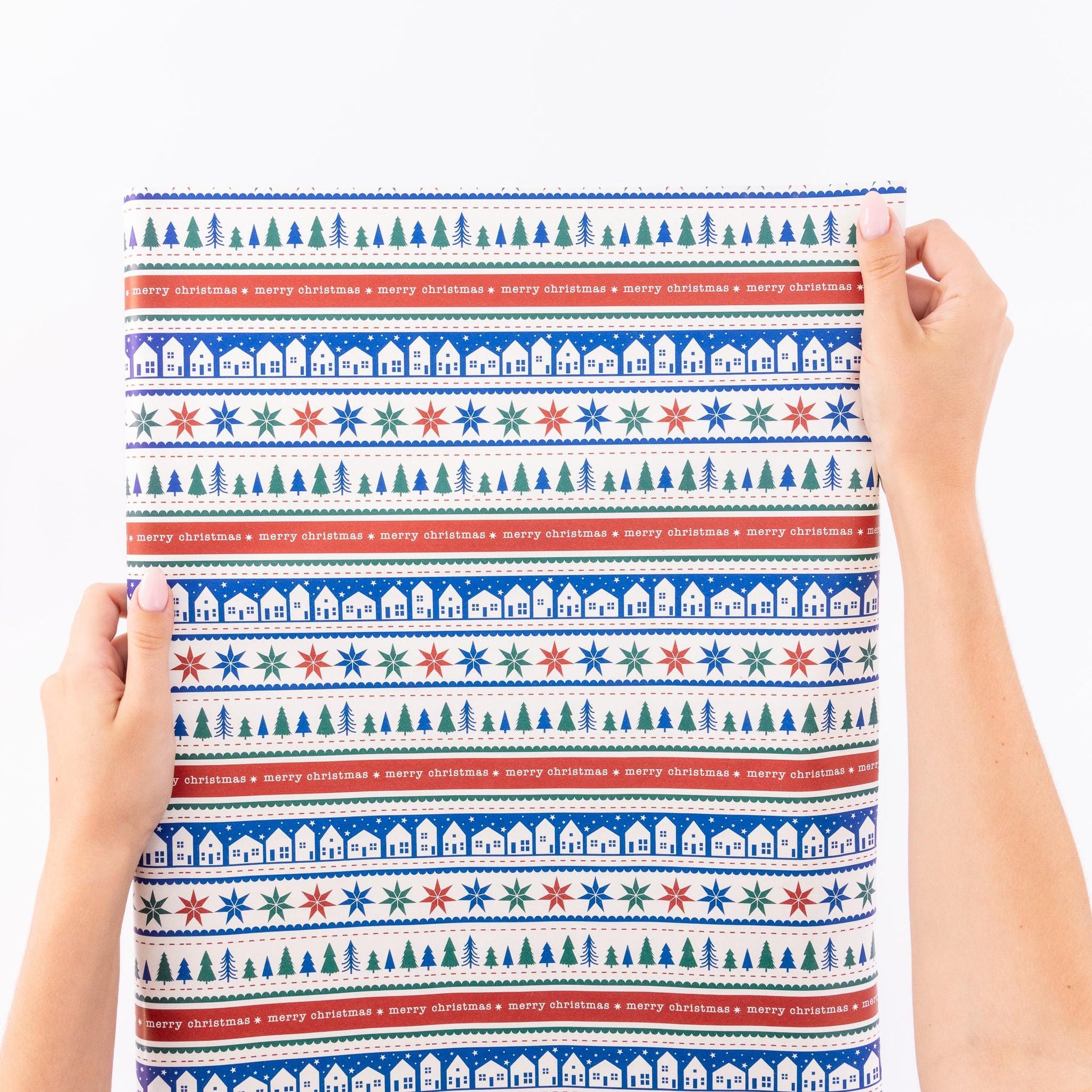 4 Rolls Christmas Gift Wrapping Scandi Paper 4M x 70cm Roll 16 Metre Etsy