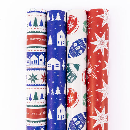 Scandi Christmas Wrapping Paper – 4 Rolls x 4m