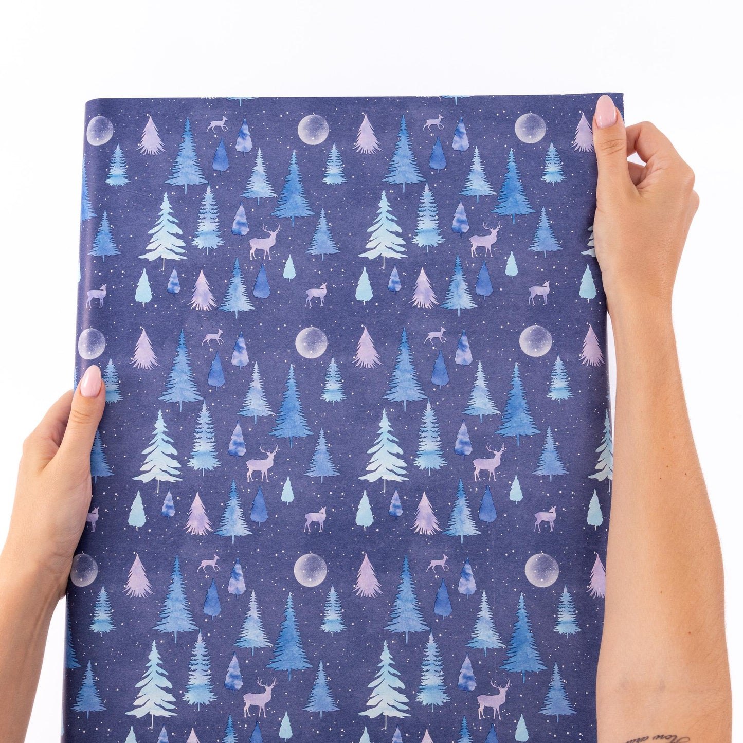 4 Rolls Christmas Gift Wrapping Midnight Forest Paper 4M x 70cm Roll 16 Metre Etsy