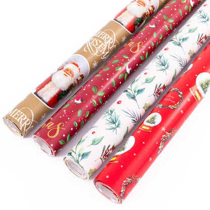 Traditional Christmas Wrapping Paper – 4 Rolls x 4m – image 6