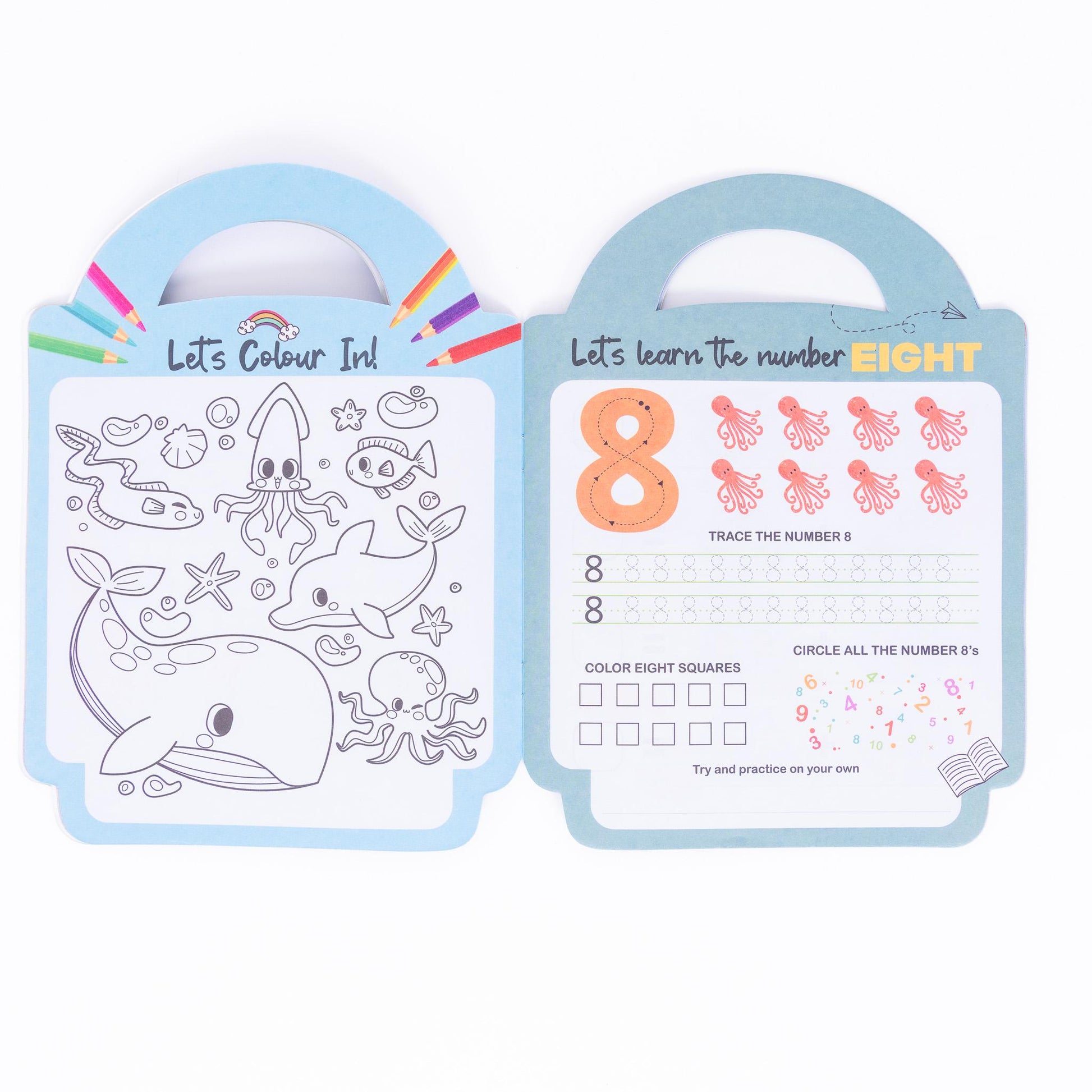 4 Kids Children's Colouring & Activity Learning Books Set of 4 With Carry Handle Etsy