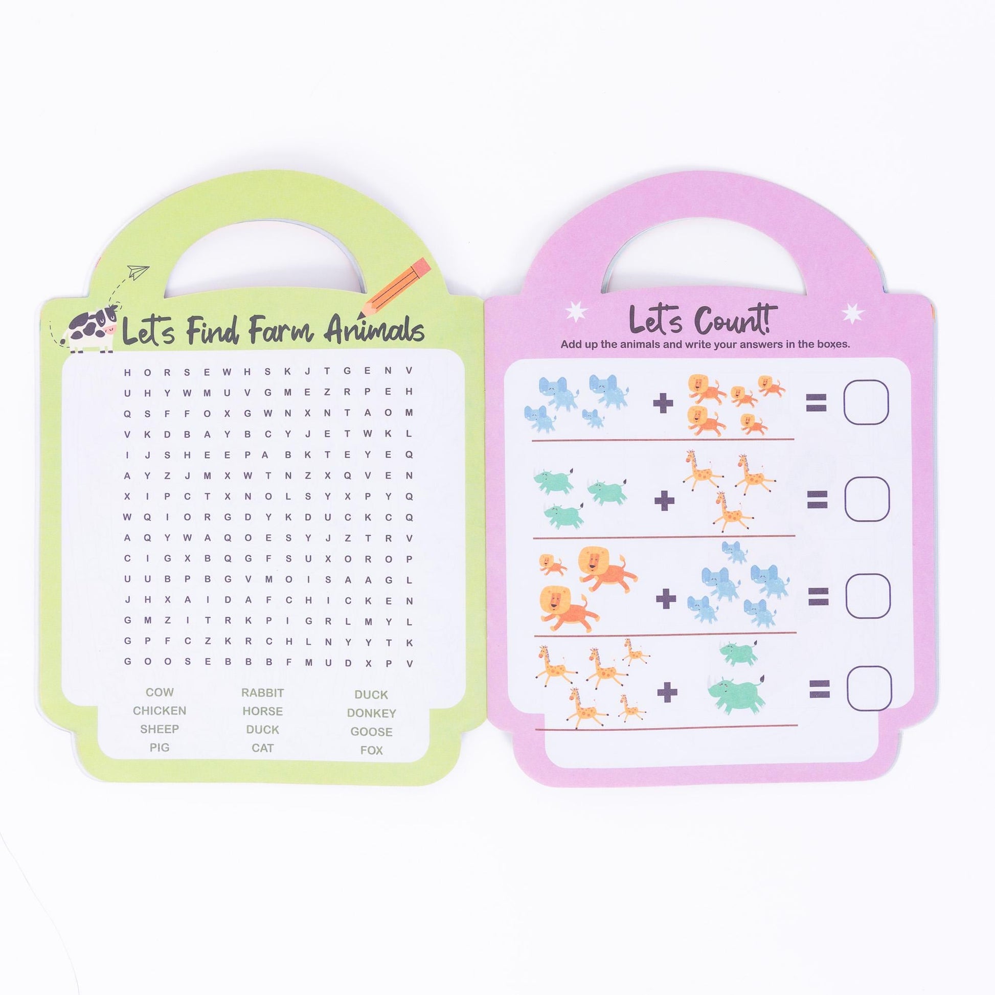 4 Kids Children's Colouring & Activity Learning Books Set of 4 With Carry Handle Etsy