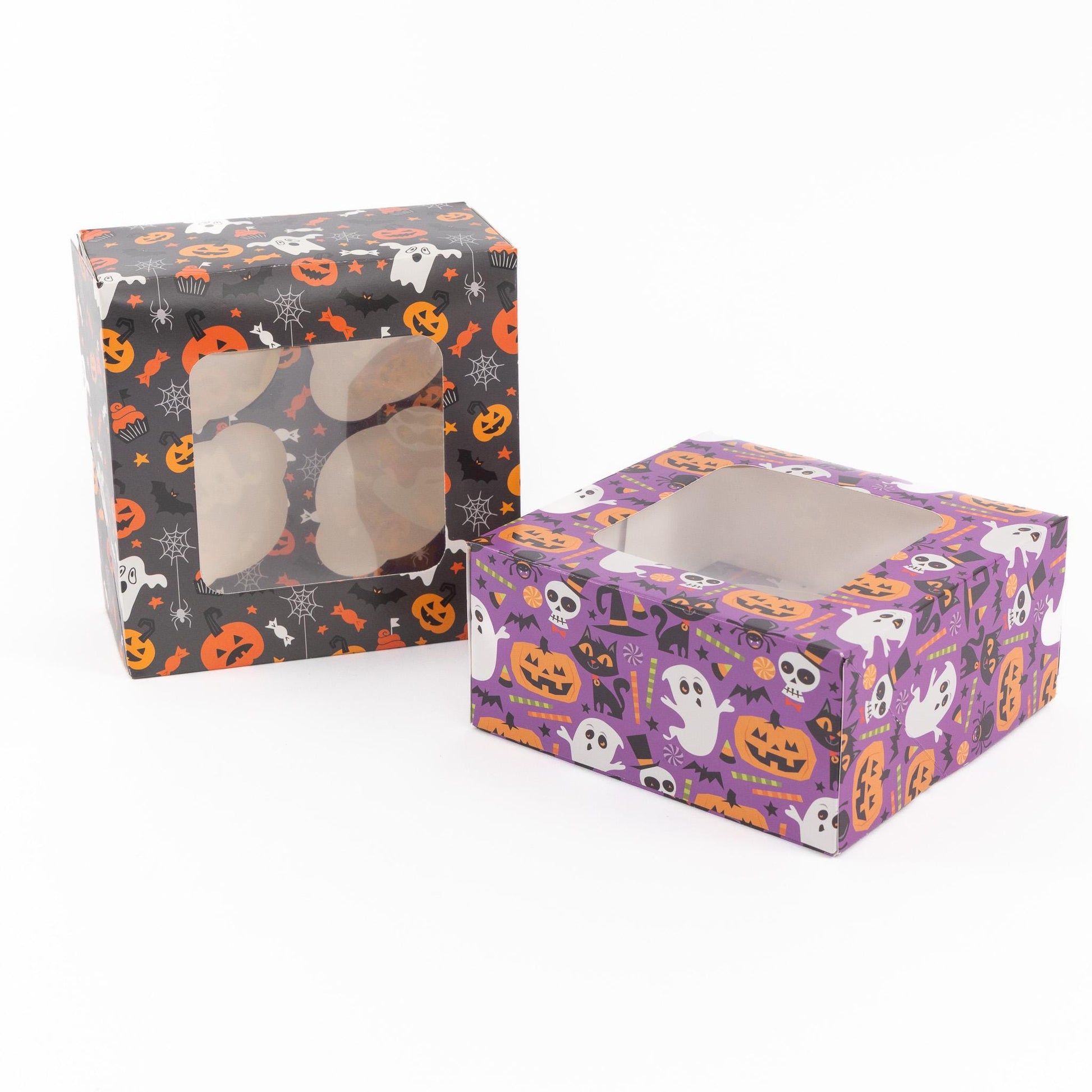 Halloween Cupcake Boxes: Black, Orange, Purple, Pumpkin - 4 Hole Etsy