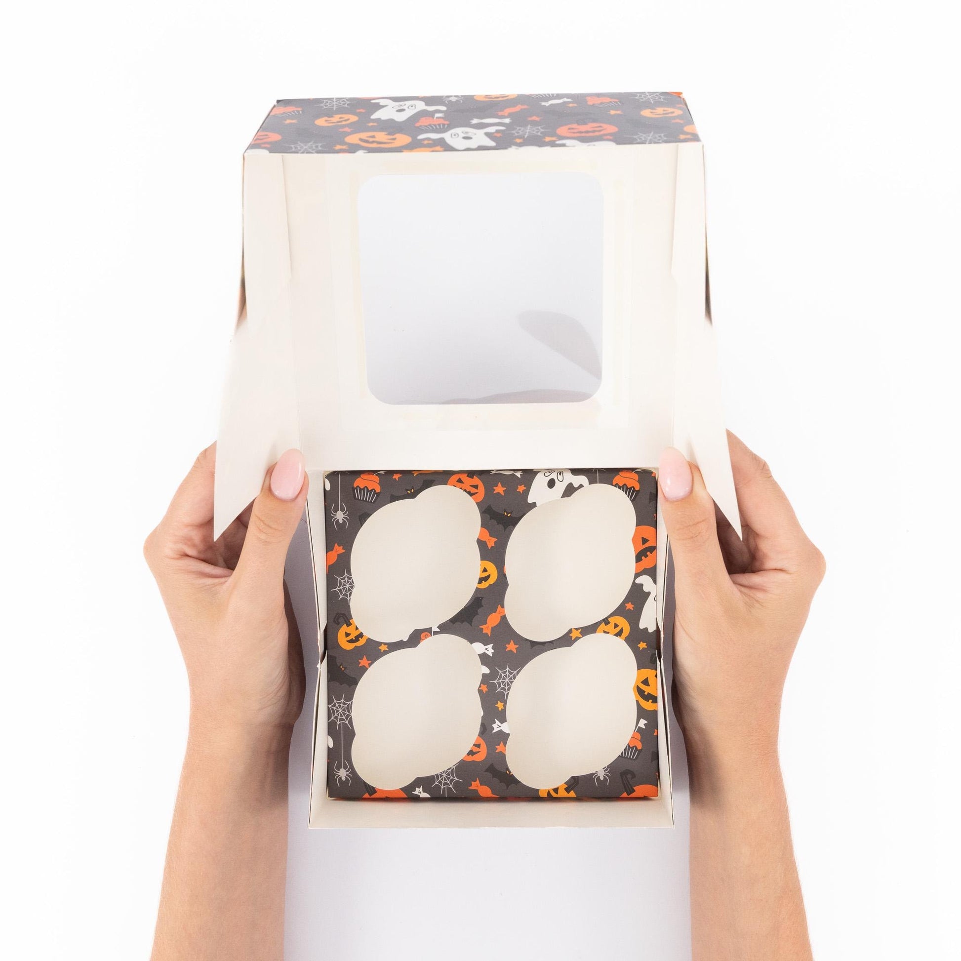 Halloween Cupcake Boxes: Black, Orange, Purple, Pumpkin - 4 Hole Etsy