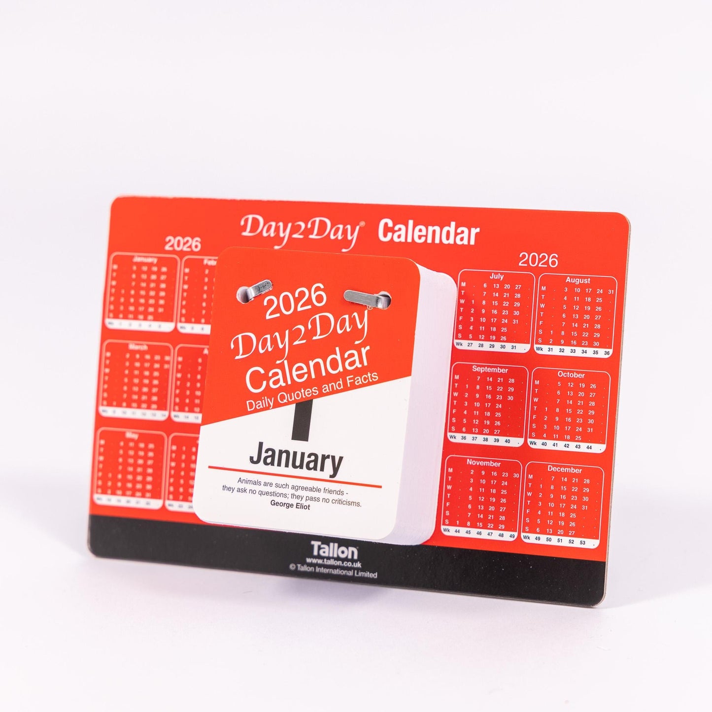 2026 Day To View Stand Up Tear Off Desk Office Calendar Planner Quotes & Facts Etsy