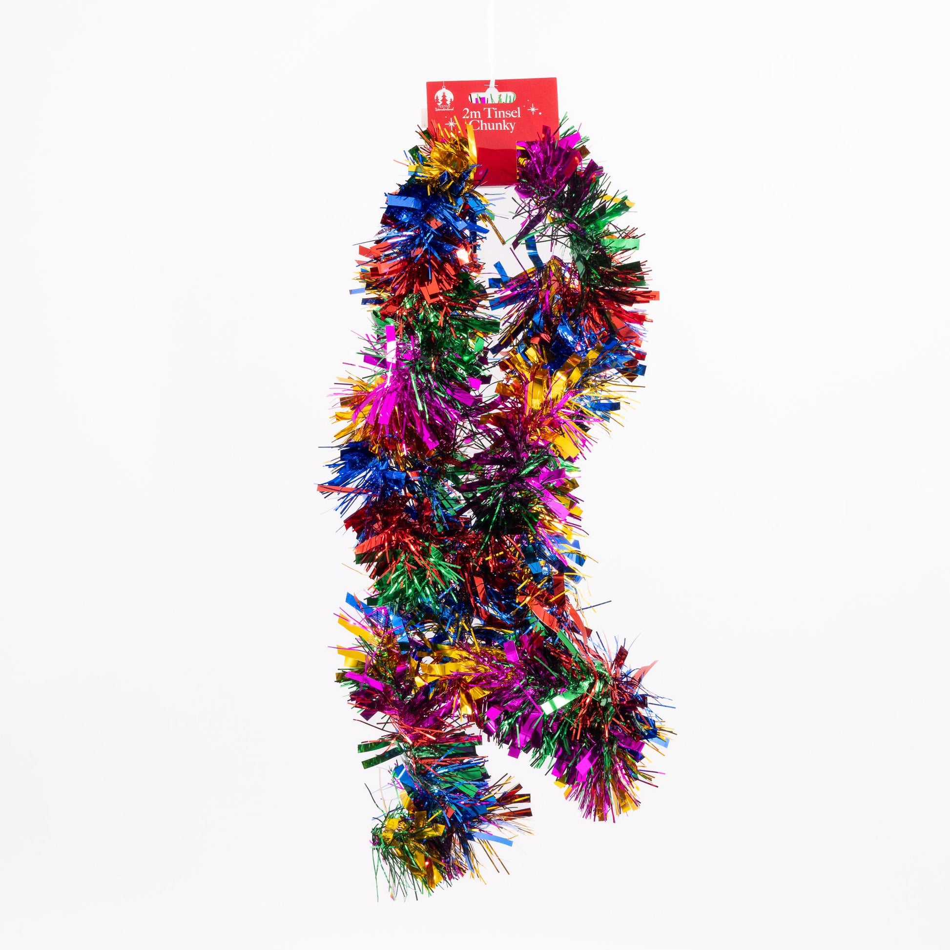 6 X 2M Chunky Tinsel Christmas Tree party Home Xmas Decoration Garland 12 Metre rainbow Etsy