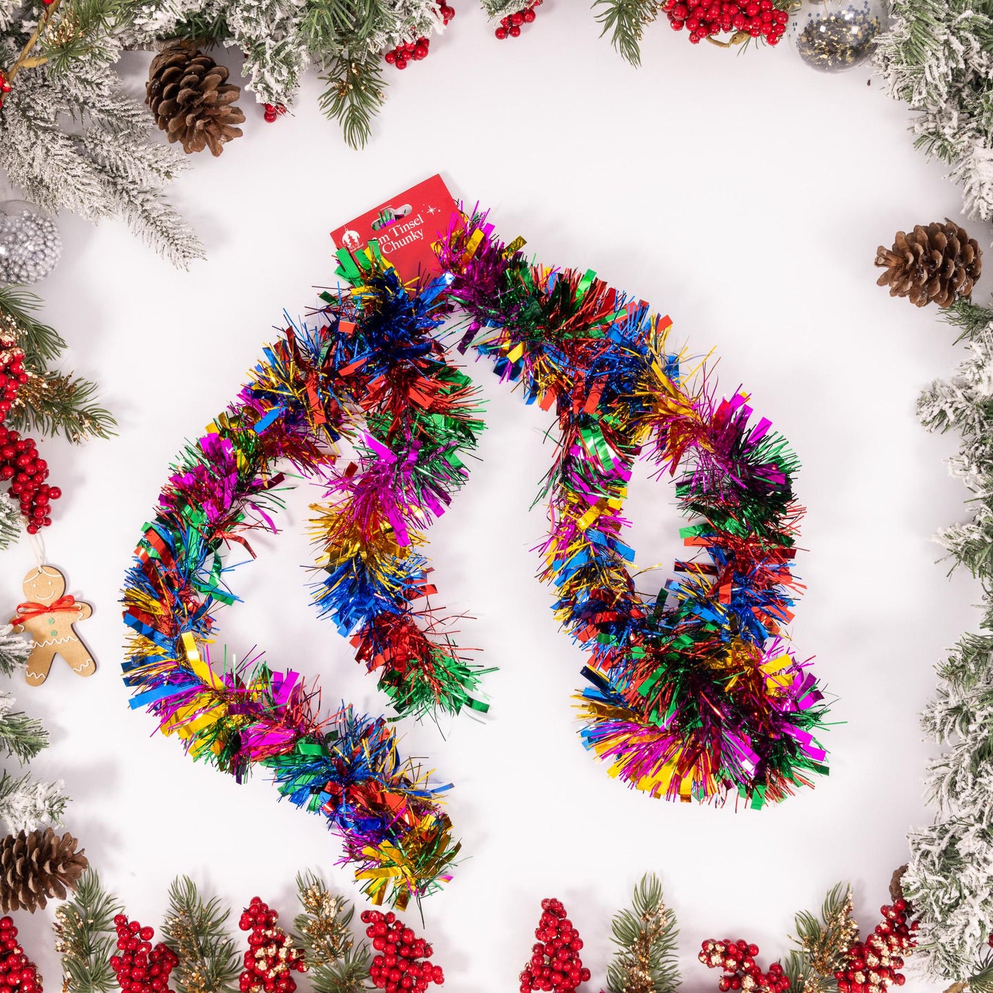 6 X 2M Chunky Tinsel Christmas Tree party Home Xmas Decoration Garland 12 Metre rainbow Etsy