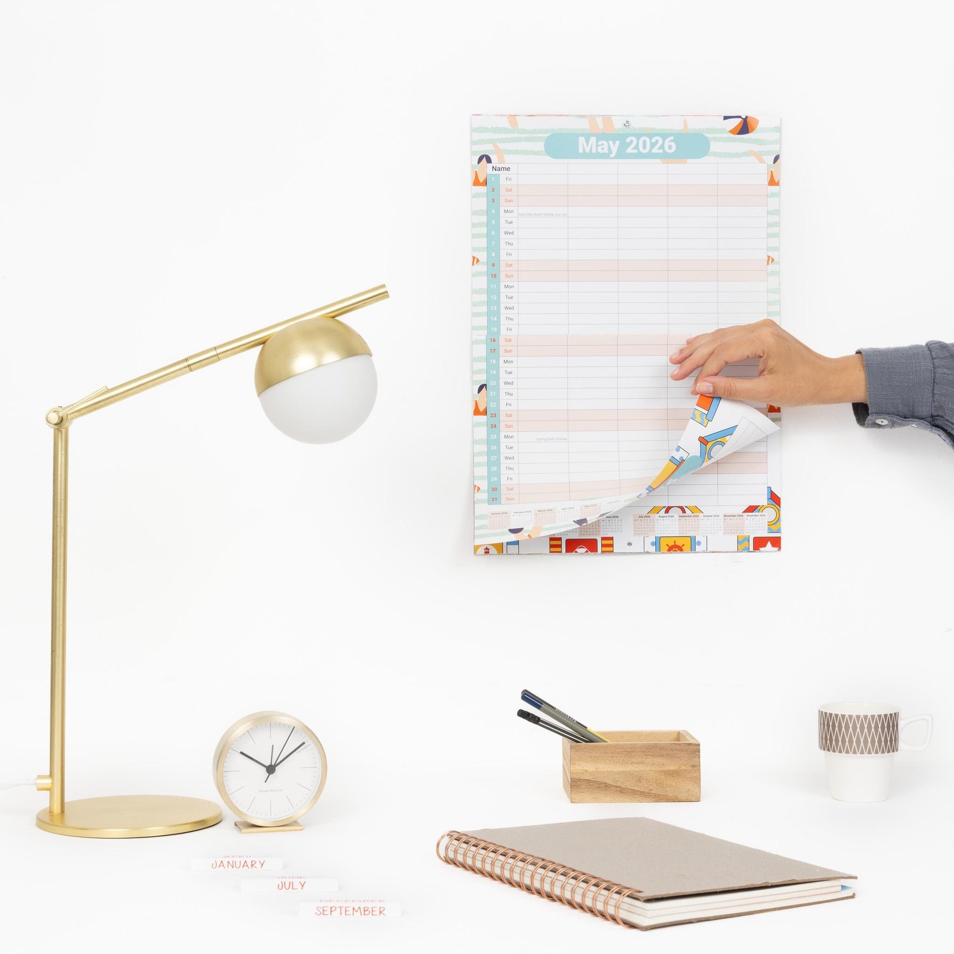 2026 Calendar seaside Wall Monthly Planner Family Home Organiser Etsy