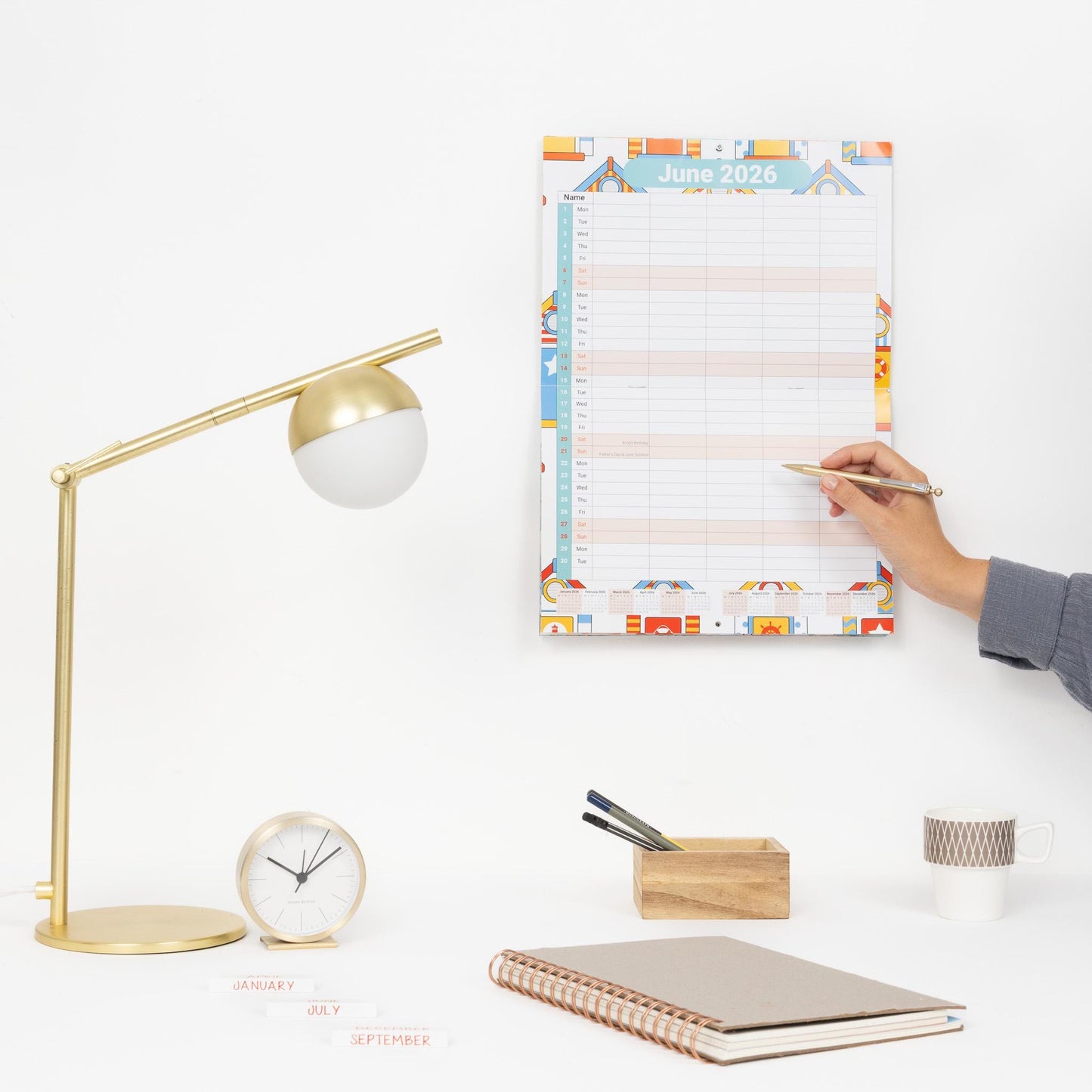 2026 Calendar seaside Wall Monthly Planner Family Home Organiser Etsy