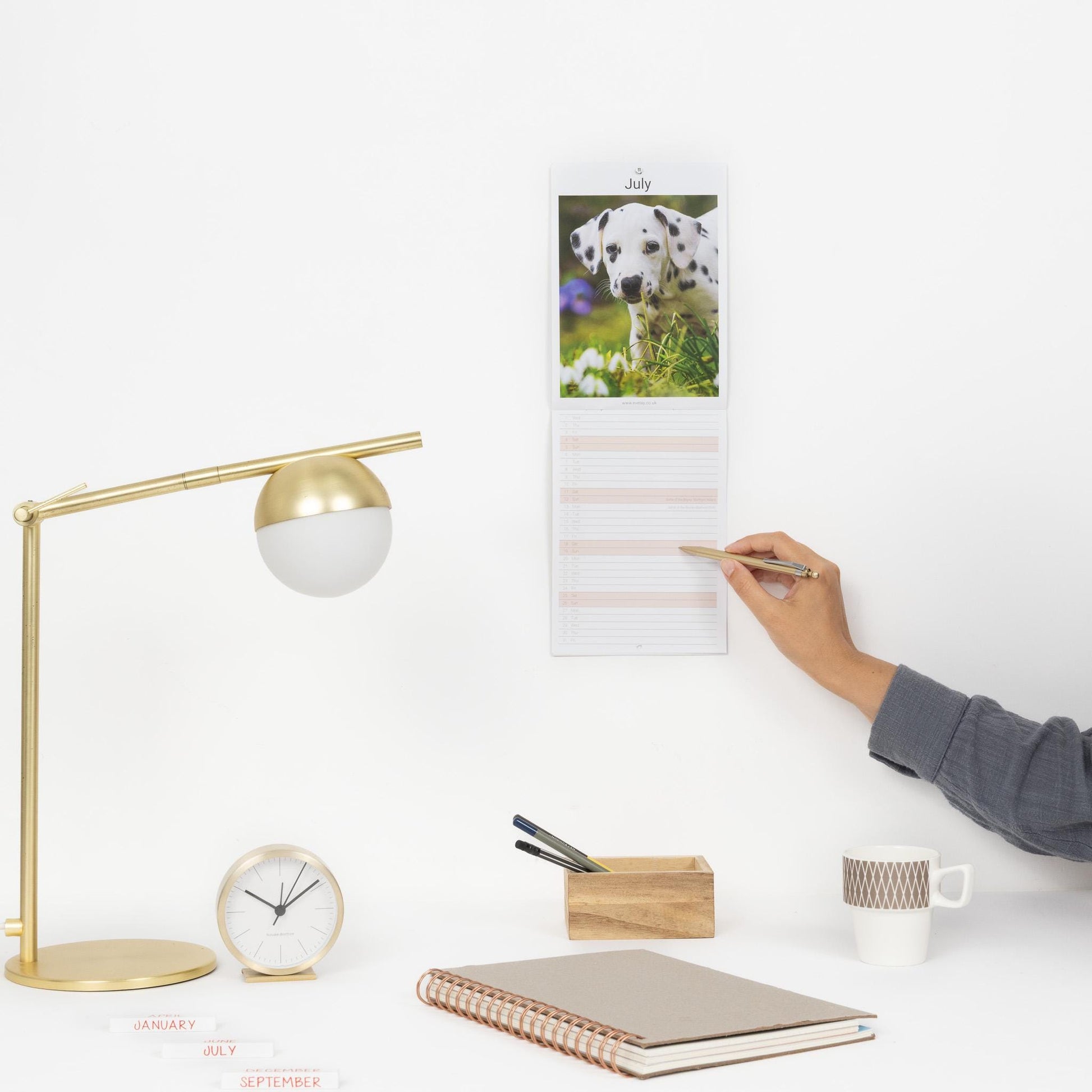 2026 puppies Slim Month To View Wall Office Home Planner Organiser Calendar Etsy