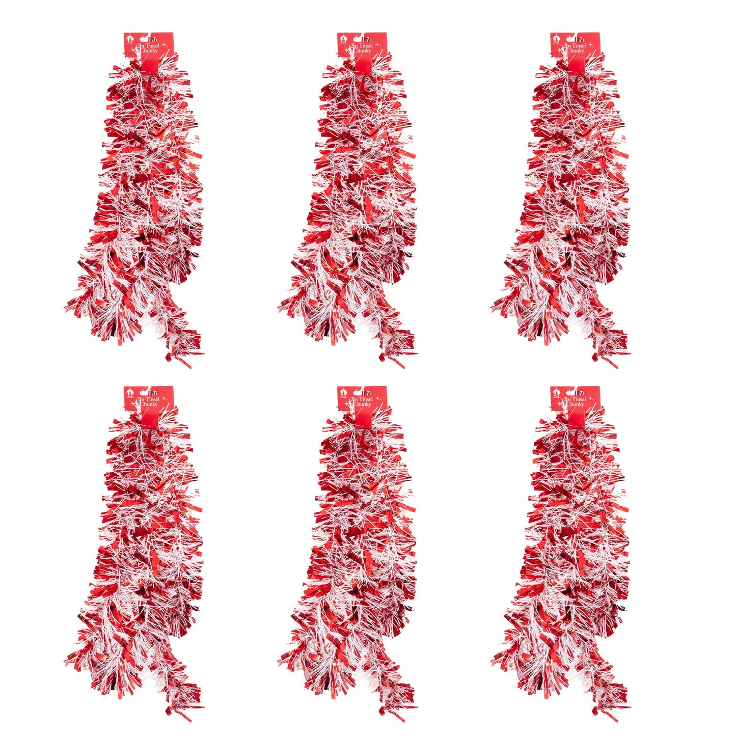 6 X 2M Chunky Tinsel Christmas Tree party Home Xmas Decoration Garland 12 Metre Etsy