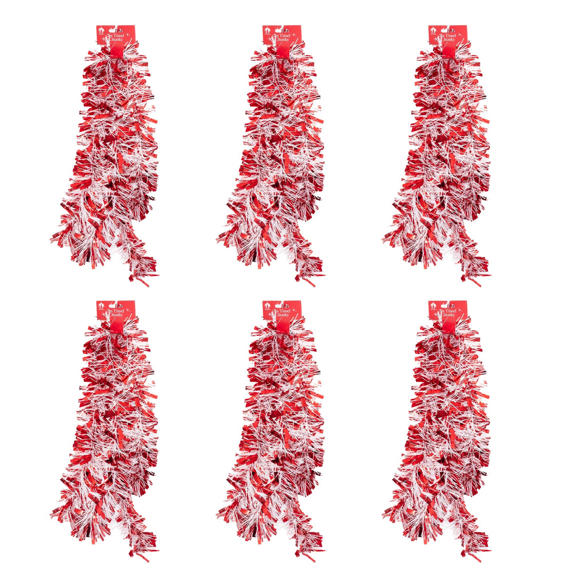 6 X 2M Chunky Tinsel Christmas Tree party Home Xmas Decoration Garland 12 Metre Etsy
