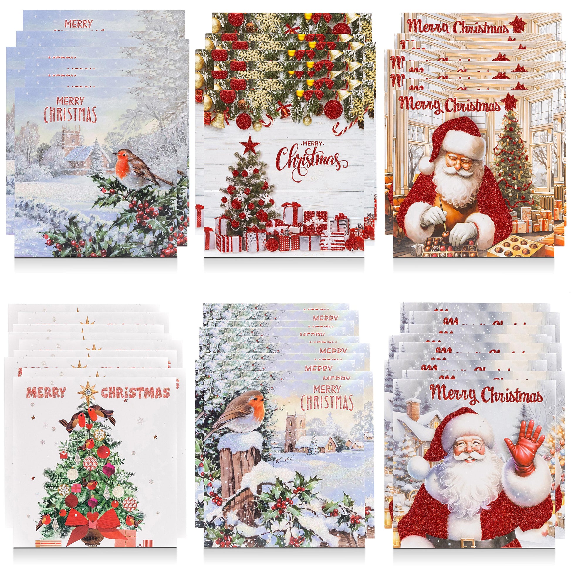 Christmas Cards Bumper Pack of 36 Mixed Cute Traditional Festive 6 Mixed Designs Etsy