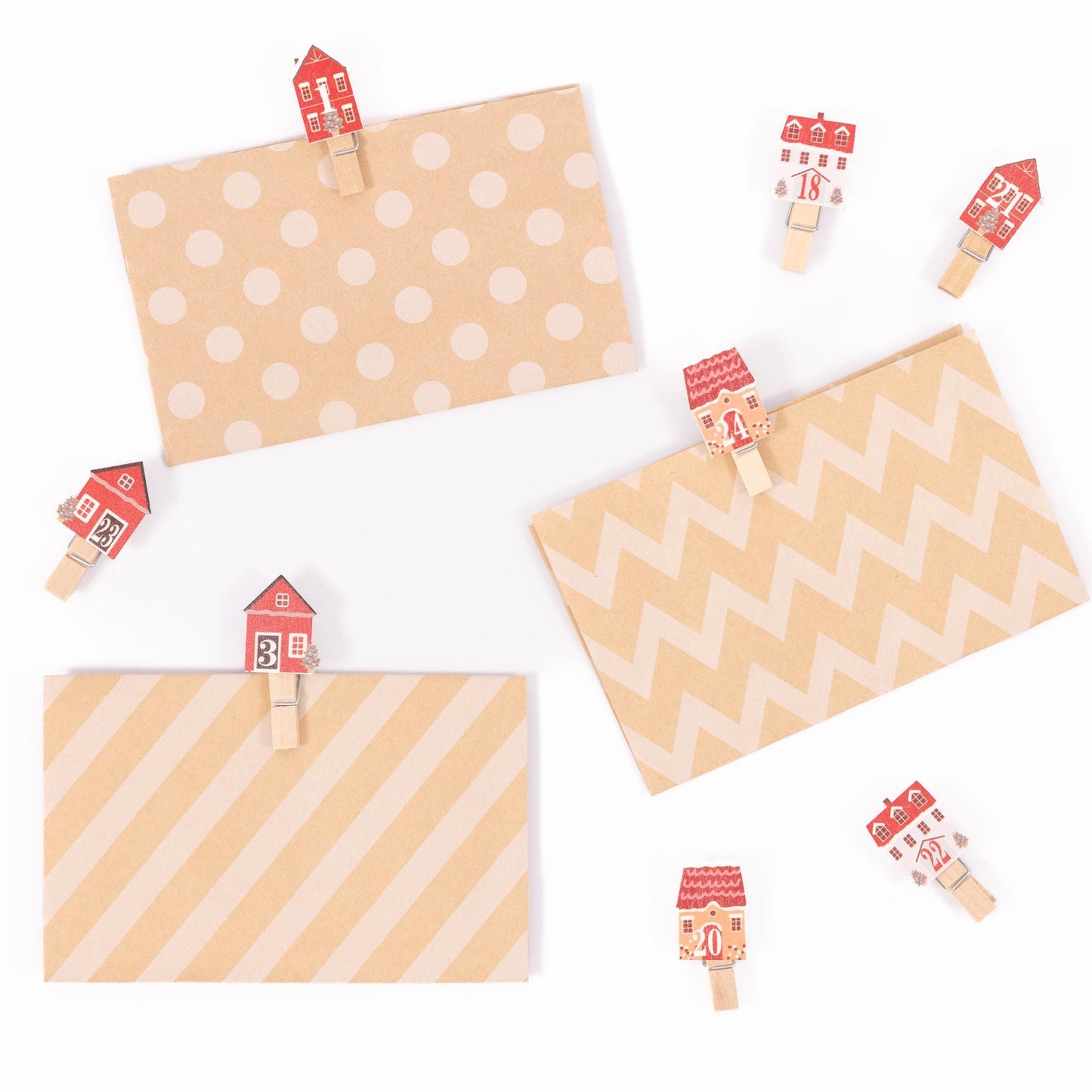 24 Advent Calendar Pegs Numbered Make Your Own Calendar Craft Cottages Etsy