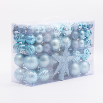 100-Piece Christmas Bauble Set – Sky Blue – image 5