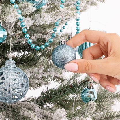 100-Piece Christmas Bauble Set – Sky Blue – image 4
