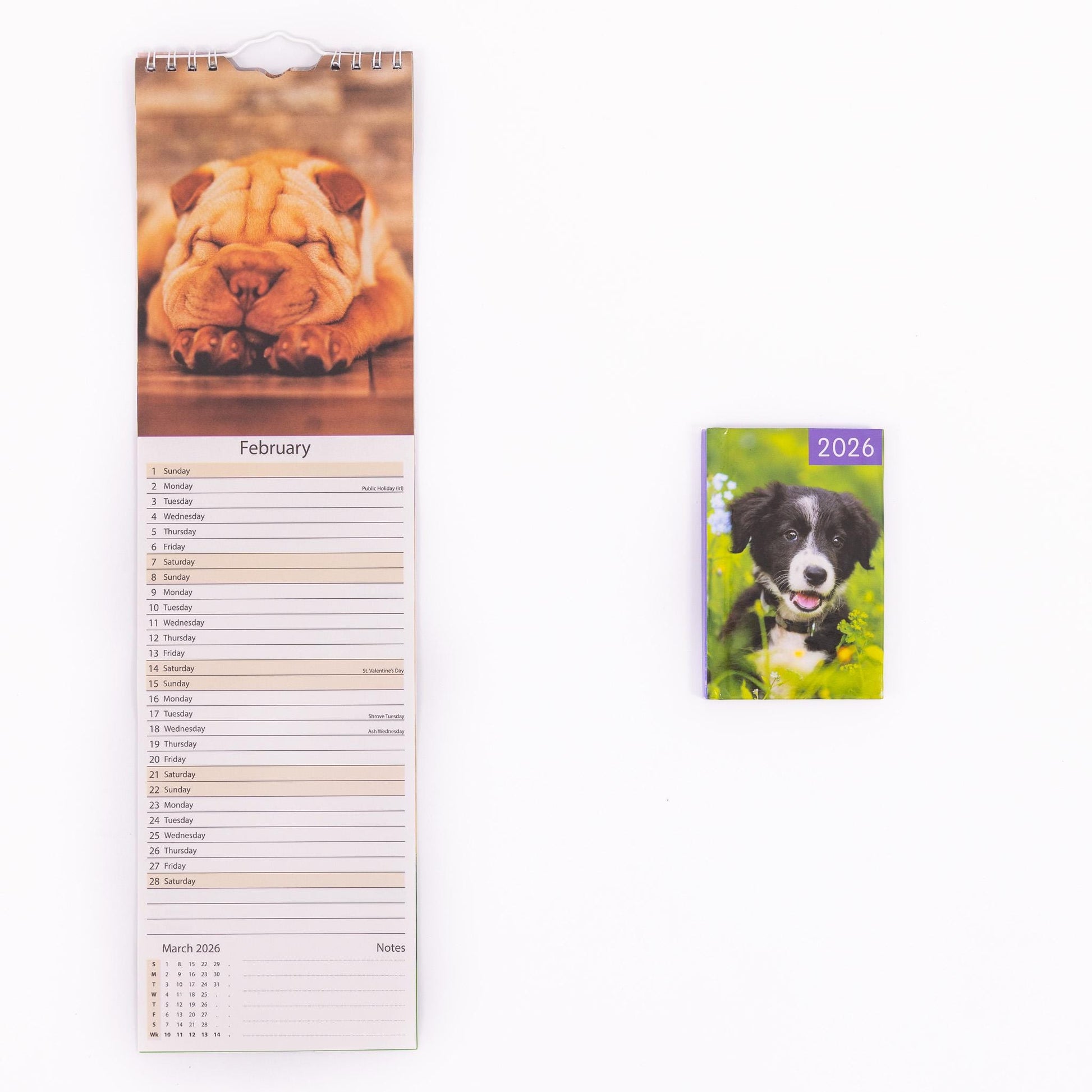 2026 Slim Calendar & Diary Set Planner Spiral Cats Dogs Flowers Garden Scenes Etsy