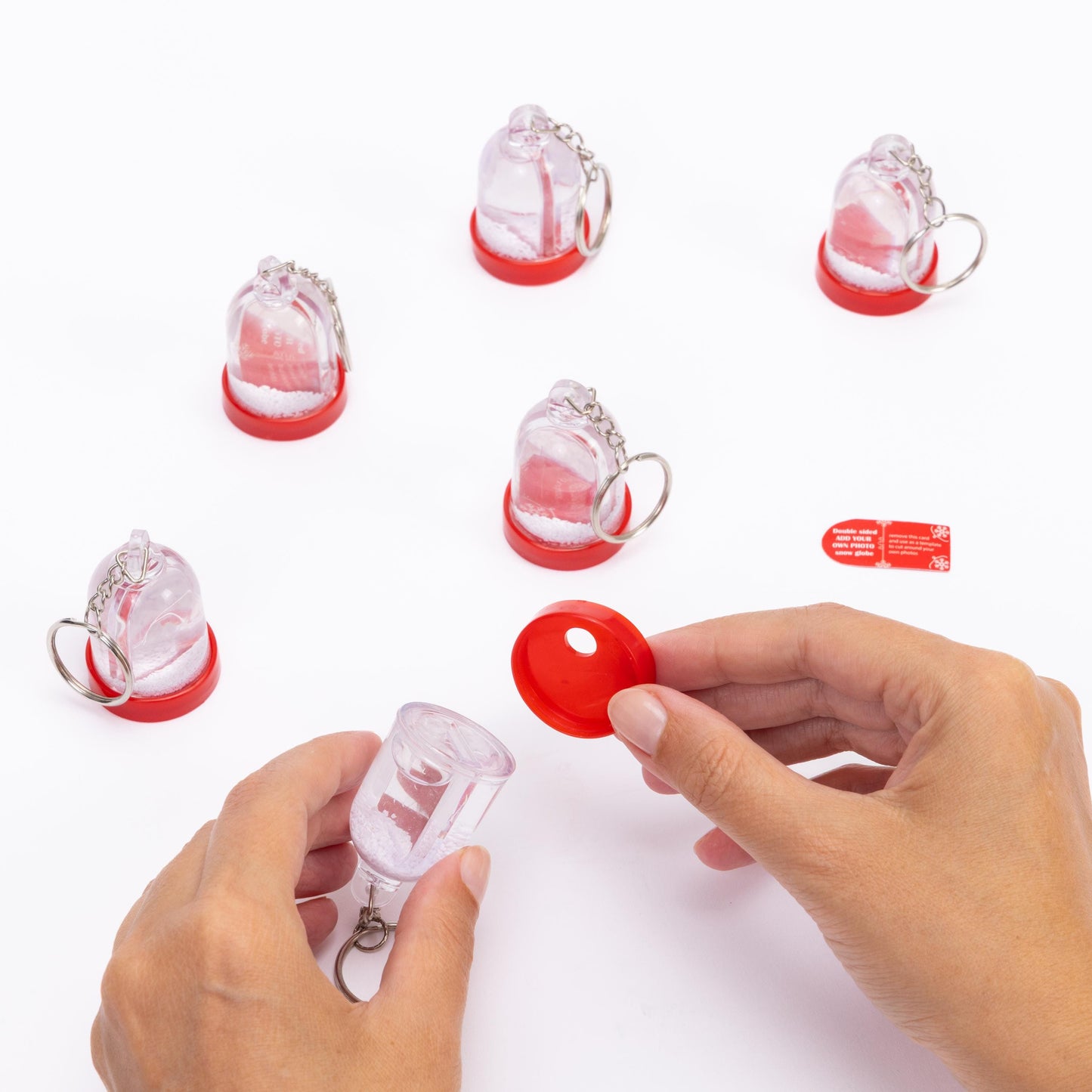 Keyring Christmas Snow Globe Insert Add Your On Photo Double Sided Plastic Etsy