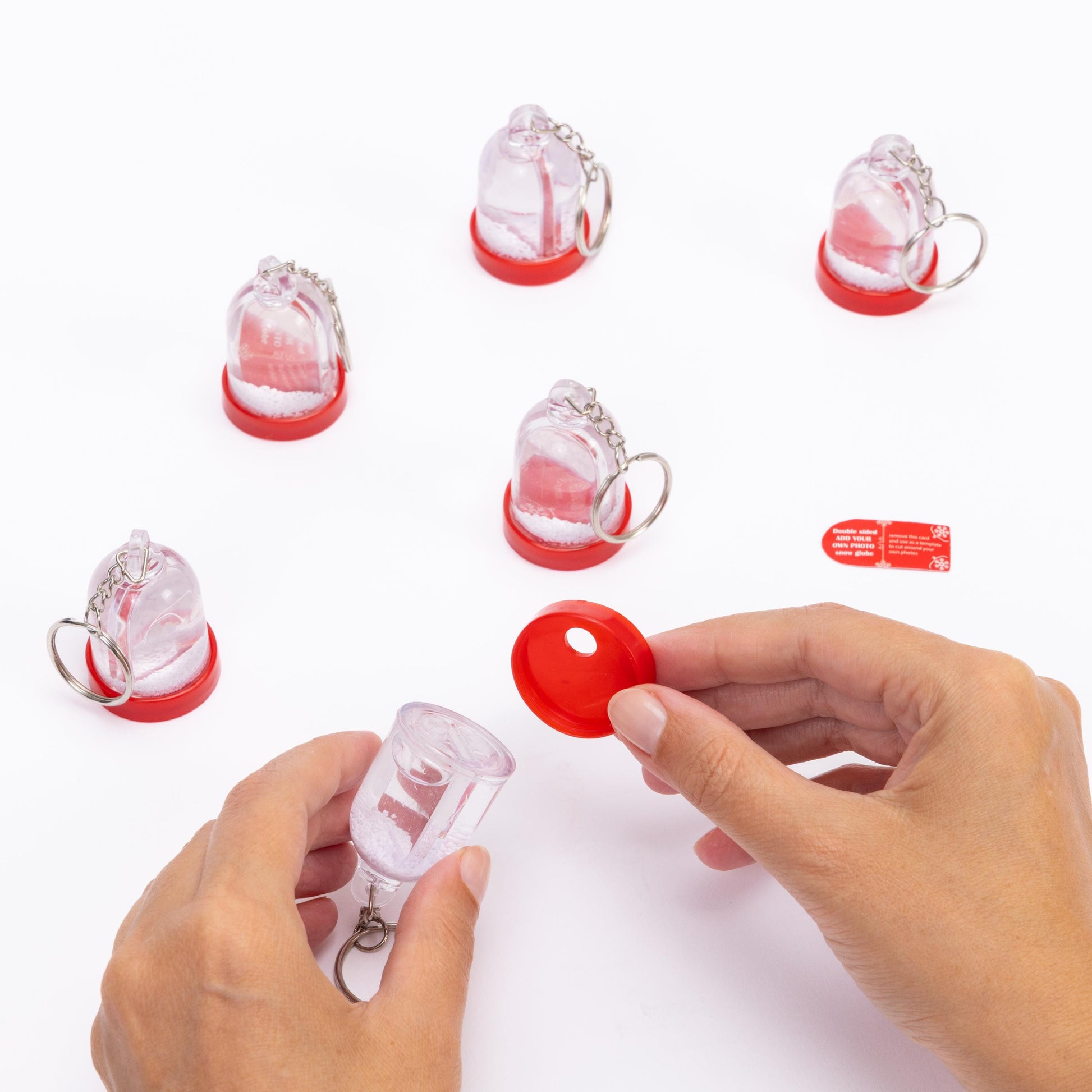 Keyring Christmas Snow Globe Insert Add Your On Photo Double Sided Plastic Etsy