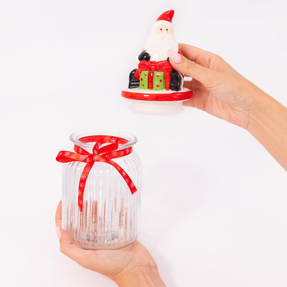 Novelty Glass Christmas Jars – Santa & Penguin – image 8