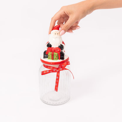 Novelty Glass Christmas Jars – Santa & Penguin – image 9