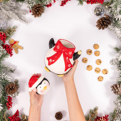 Novelty Ceramic Christmas Jars – Santa & Penguin – image 5