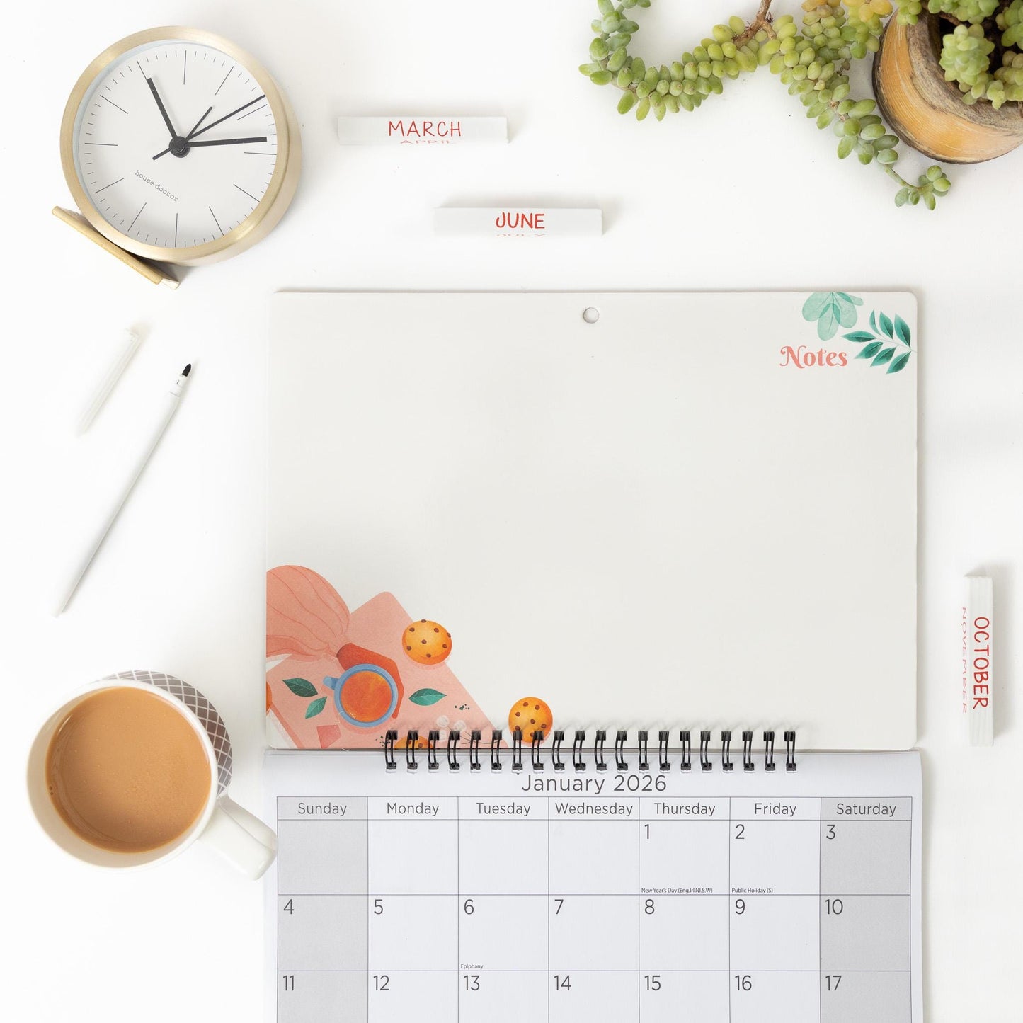 2026 Monthly Memo Board Wall Calendar Family Organiser White Board & Pen seaside Etsy