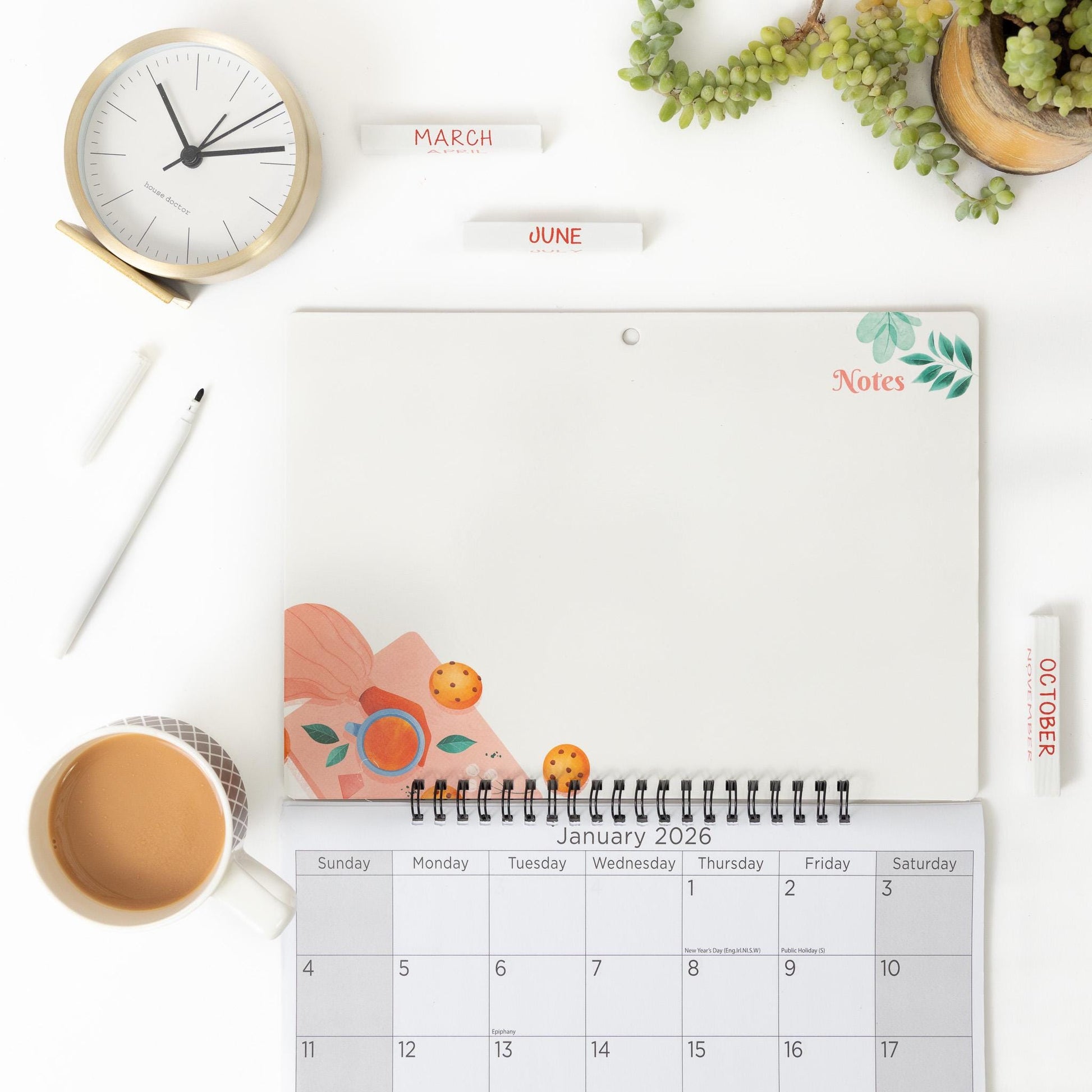 2026 Monthly Memo Board Wall Calendar Family Organiser White Board & Pen seaside Etsy