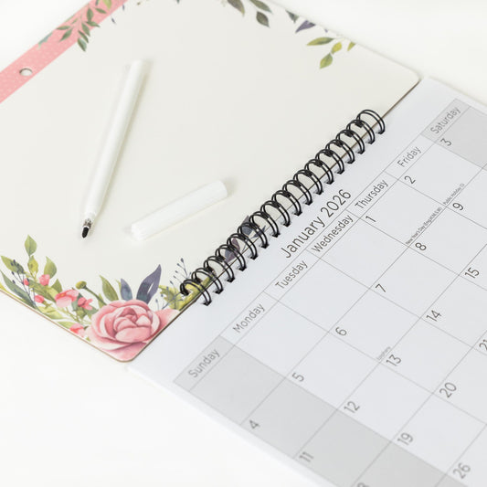 2026 Monthly Memo Board Wall Calendar Family Organiser White Board & Pen Etsy