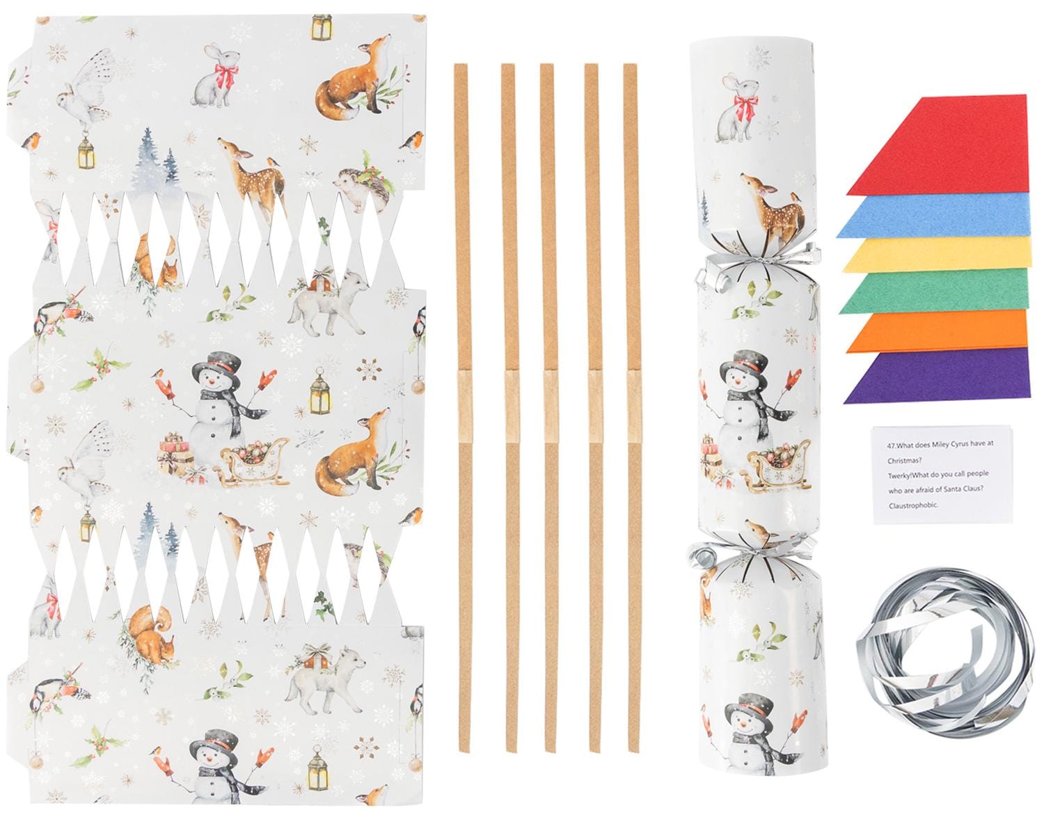 Christmas Cracker Make & Fill Your Own kit Makes 6 Crackers Hats Jokes Woodland Etsy