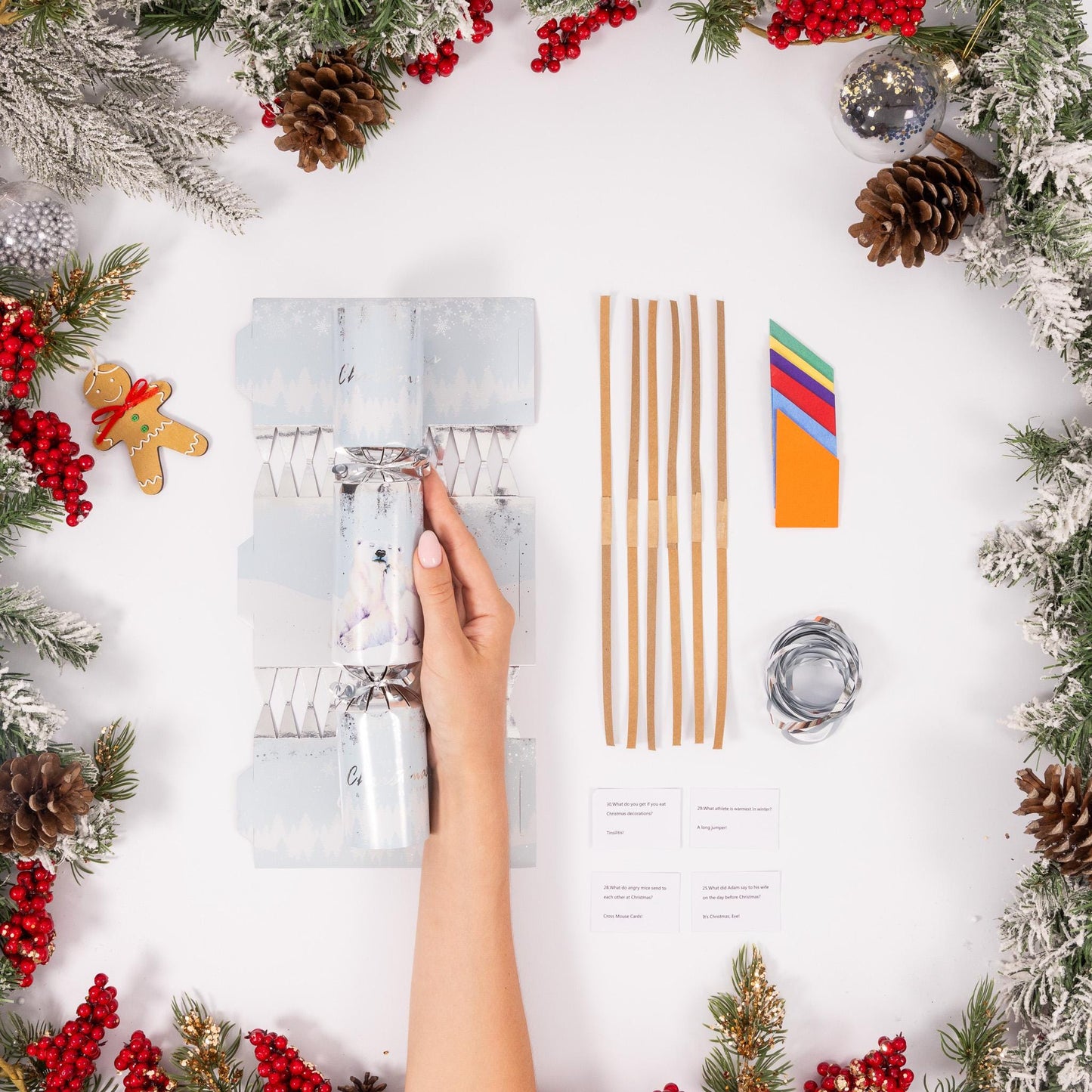 Make Your Own Christmas Cracker kit Crackers Hats Snaps pola bear Etsy