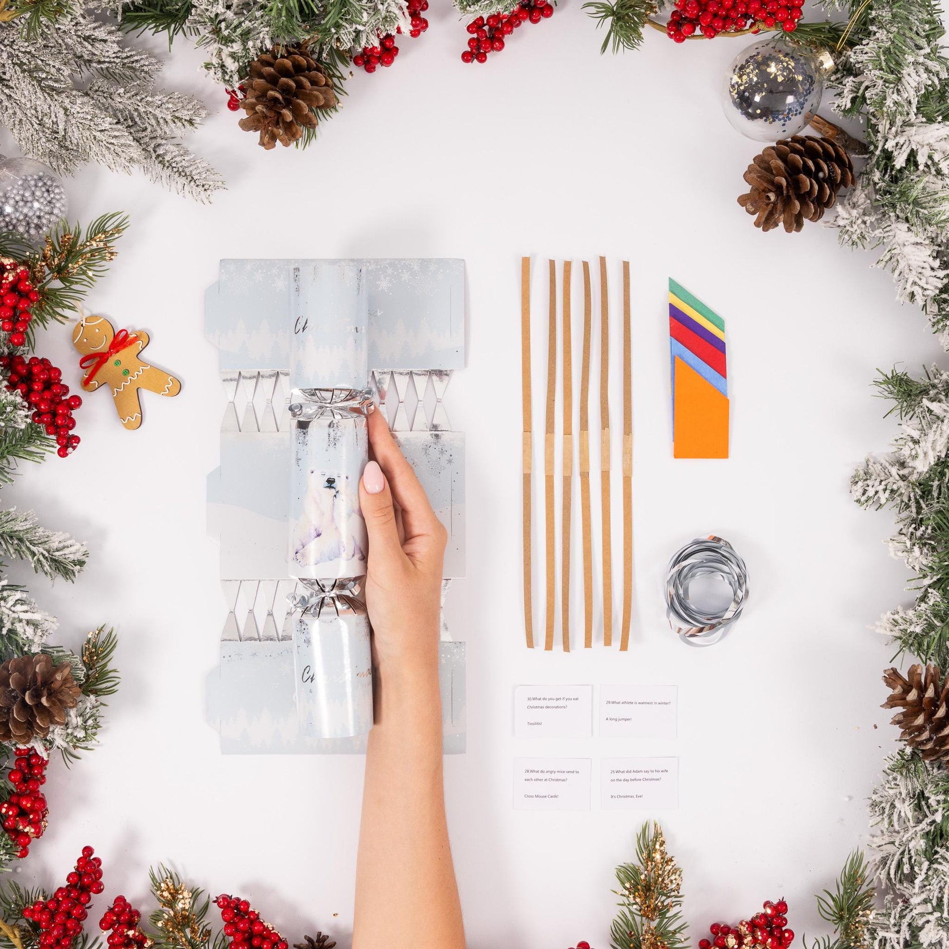 Make Your Own Christmas Cracker kit Crackers Hats Snaps pola bear Etsy