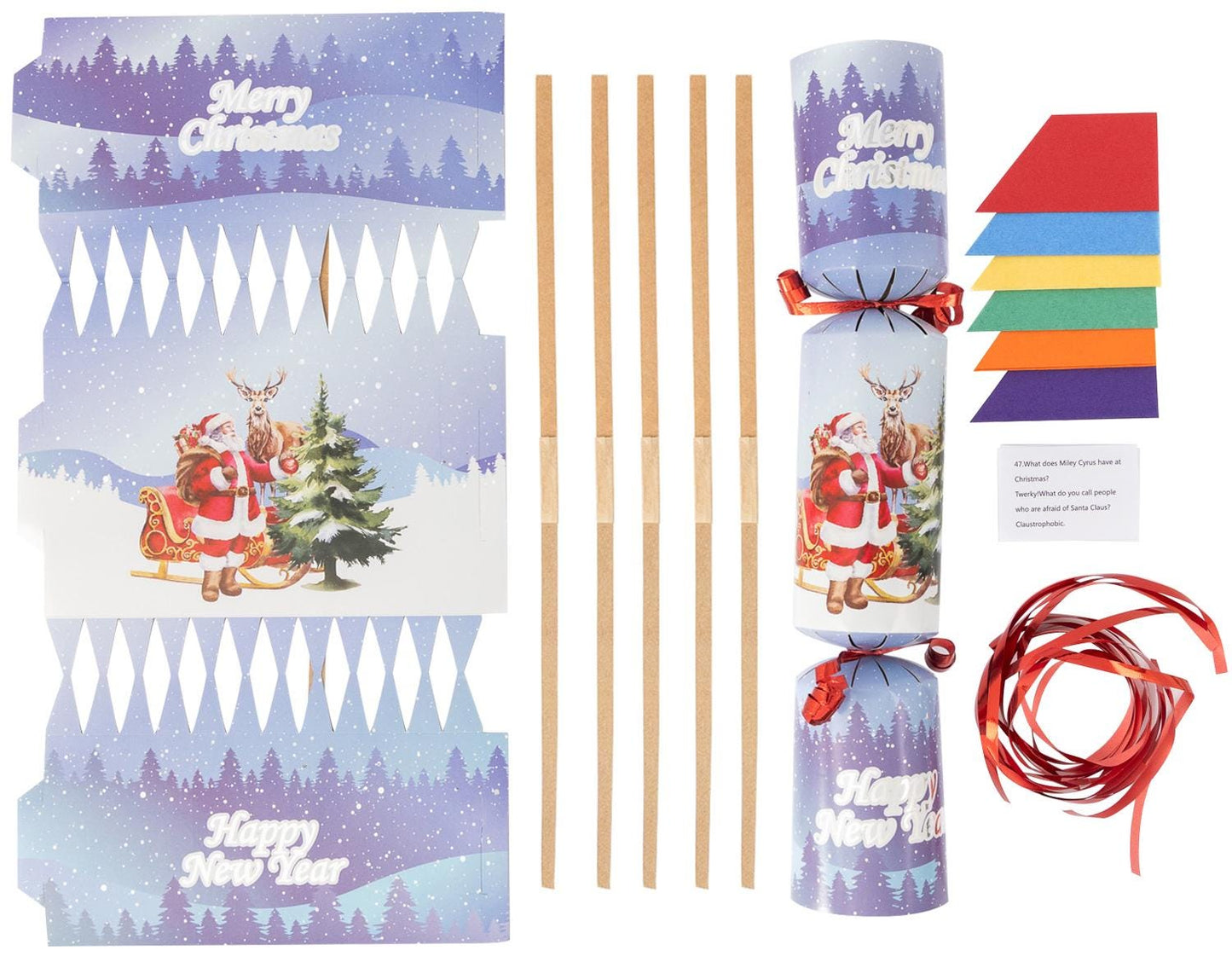 Christmas Cracker Make Fill Your Own kit Makes 6 Crackers Hats Joke Trad Santa Etsy