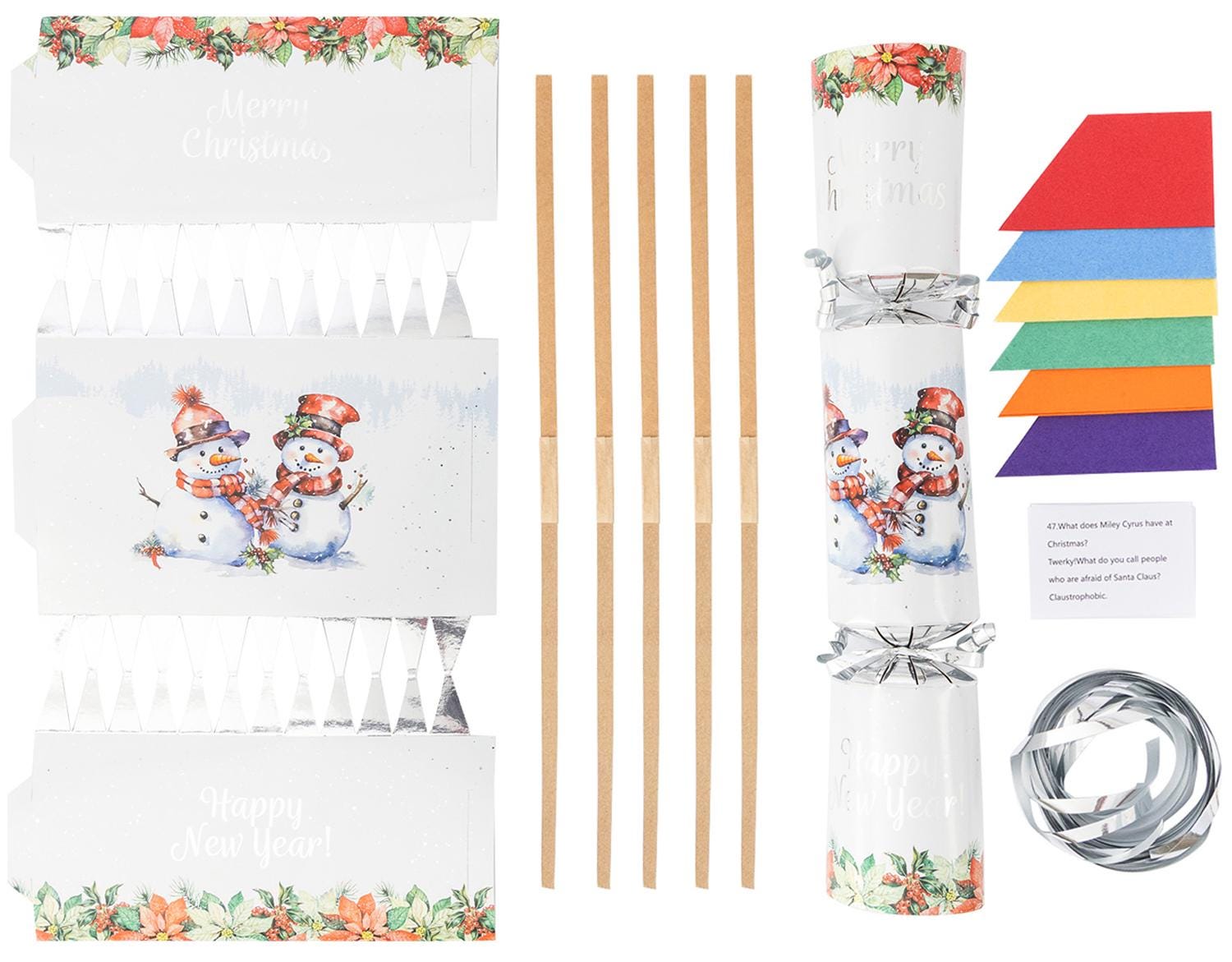 Christmas Cracker Make Fill Your Own kit Makes 6 Crackers Hats Joke Snowmen Etsy