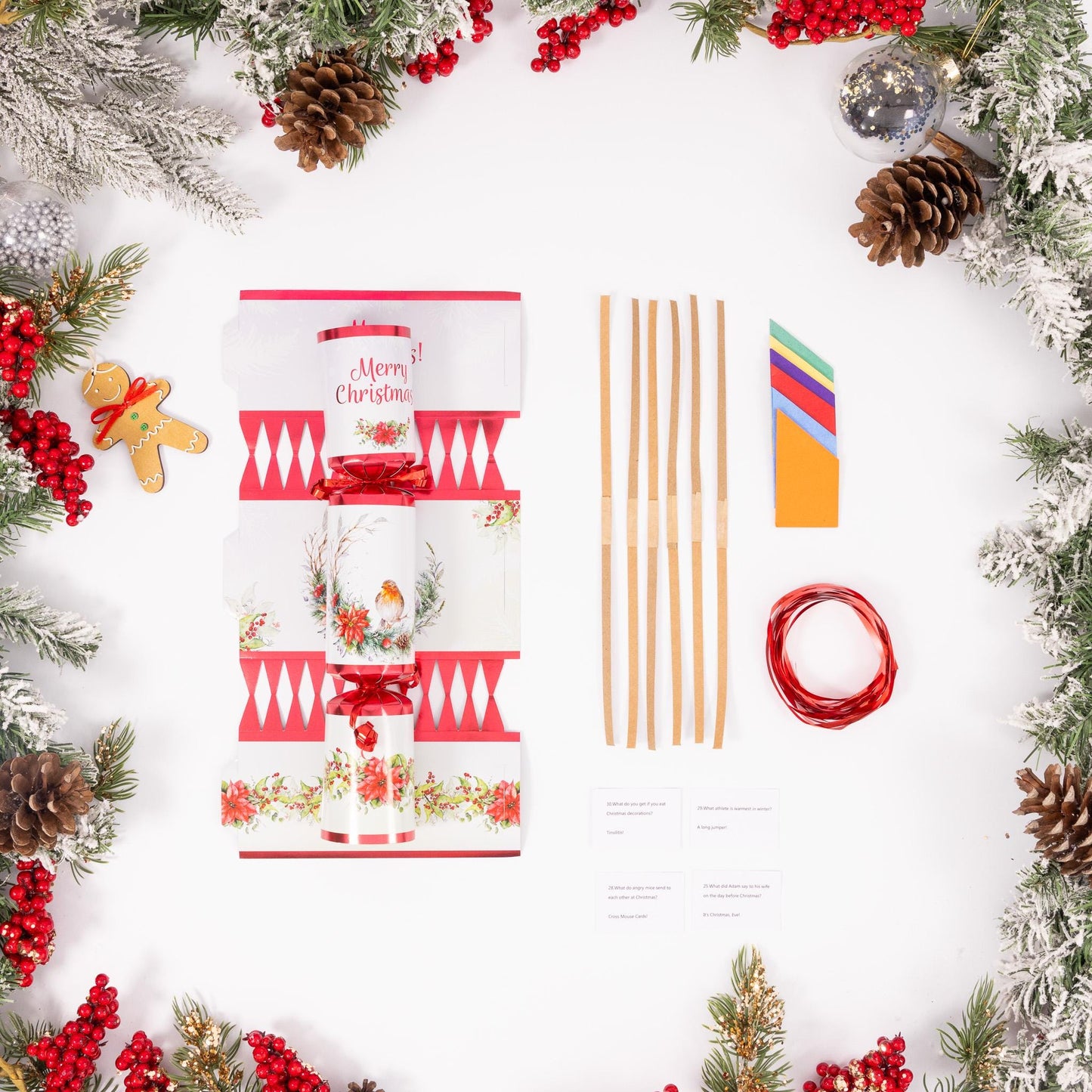 Christmas Cracker Make Fill Your Own kit Makes 6 Crackers Hats Joke Robin Etsy