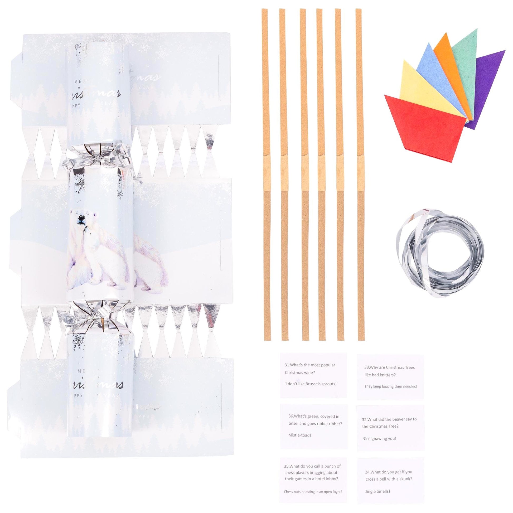 Make Your Own Christmas Cracker kit Crackers Hats Snaps pola bear Etsy